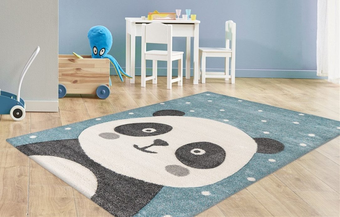 aRTE ESPINA Kindervloerkleed Amigo 522 Panda beer motief speelkleden maat 120 cm x 170 cm x 15 mm blauw