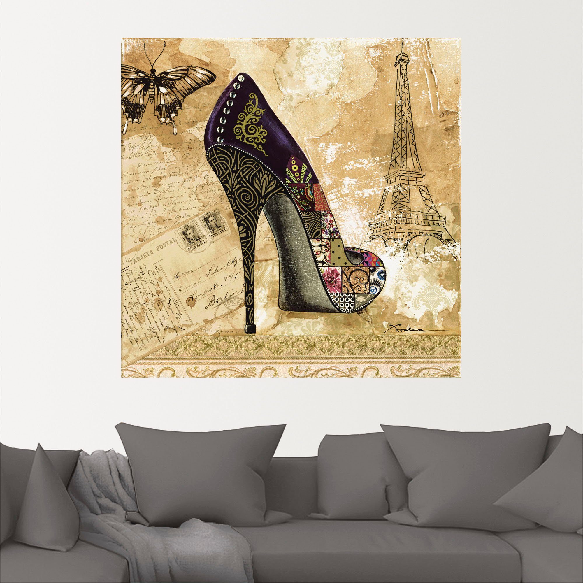 Artland Artprint Veranderende tijden IV - stiletto's als artprint van aluminium, artprint op linnen, muursticker of poster in verschillende maten