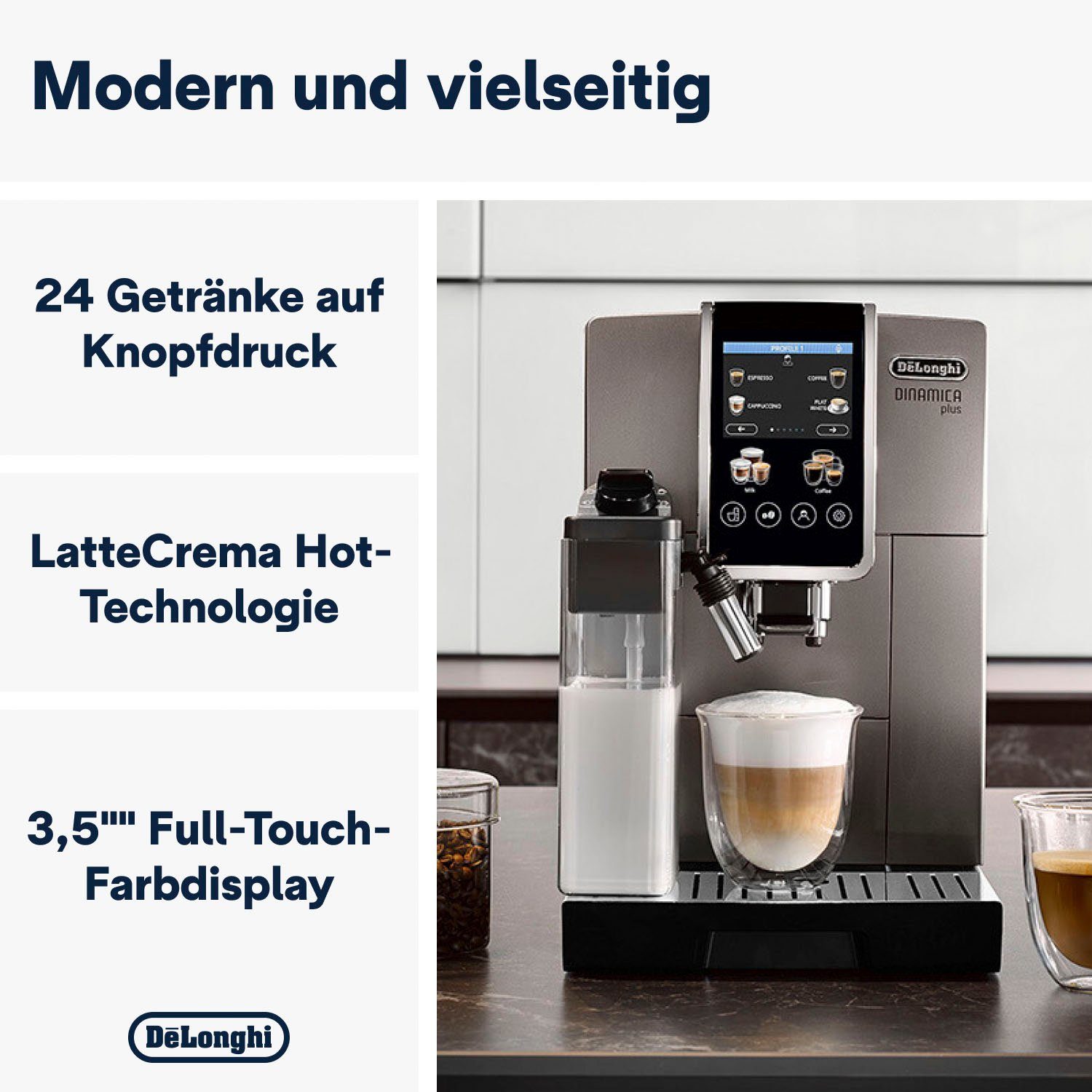 De'Longhi Volautomatisch koffiezetapparaat Dinamica Plus ECAM 380.95.TB