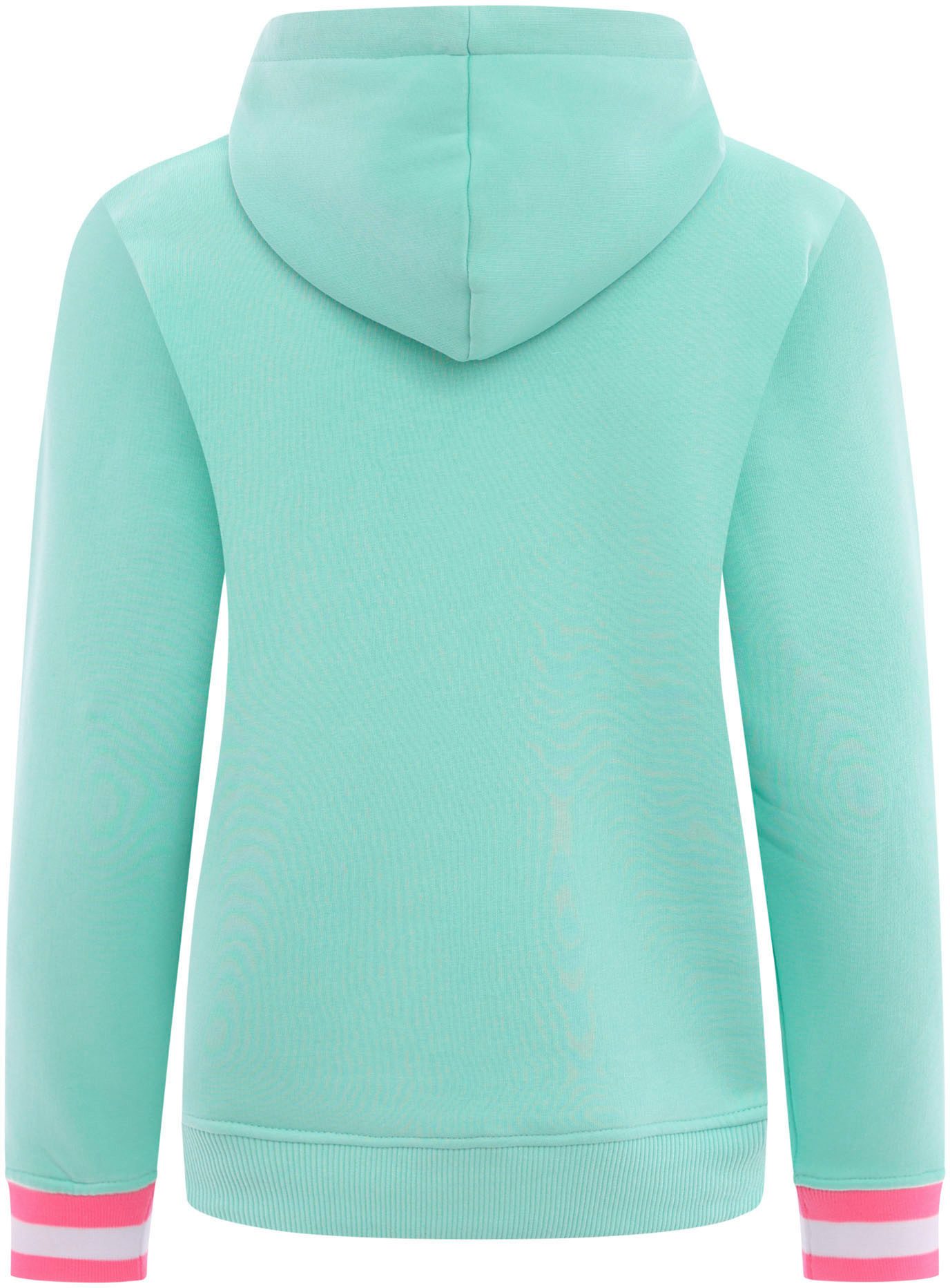 Zwillingsherz Hoodie Gelukkig aan zee met pailletten, capuchon en contrasterende boorden