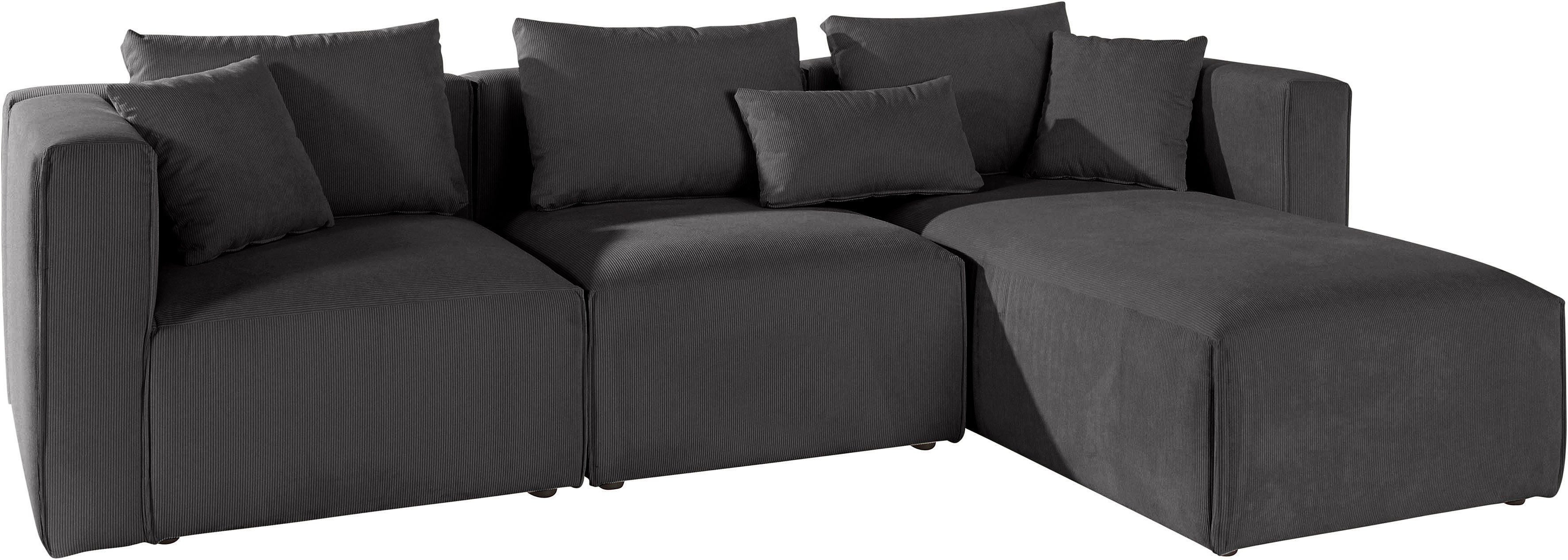 Home affaire Hoekbank Comfine L-vorm samengesteld van modules, 3 stofkwaliteiten en vele kleuren