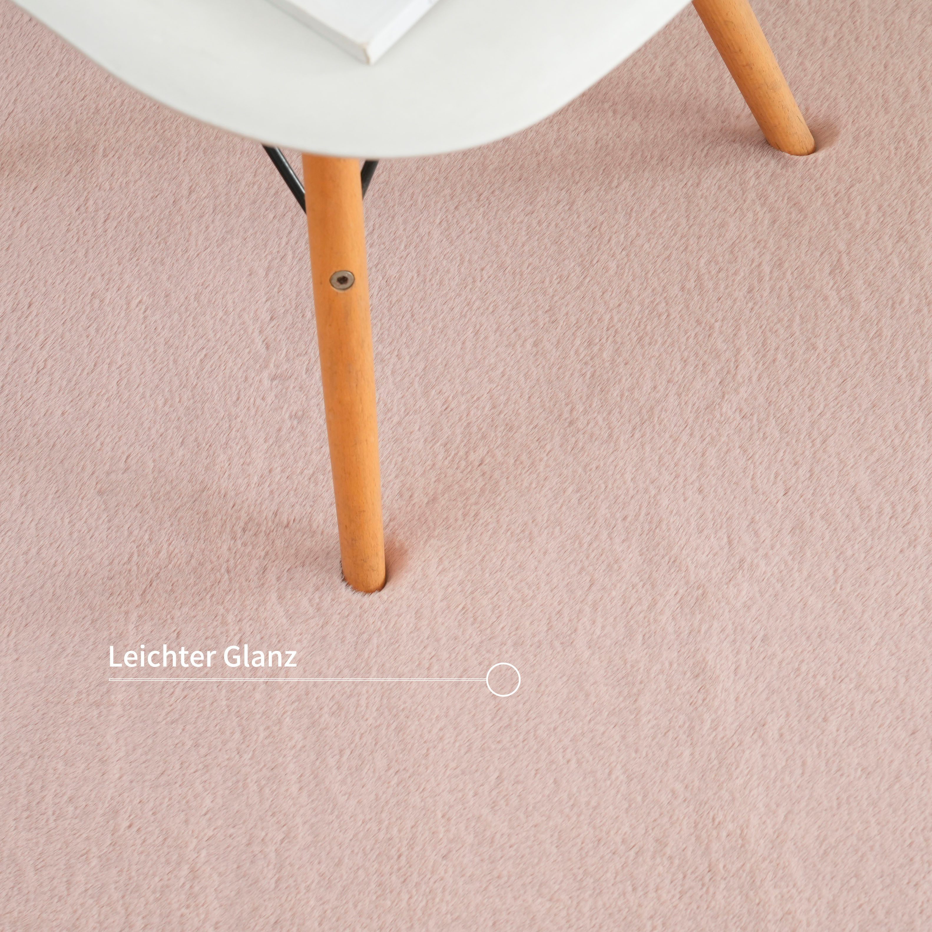 Bruno Banani Hoogpolig vloerkleed Rabbit 2 Bean, kunstbont tapijt, modern, bijzondere vorm Konijnenbont-grip, microvezel, woonkamer, slaapkamer, eetkamer
