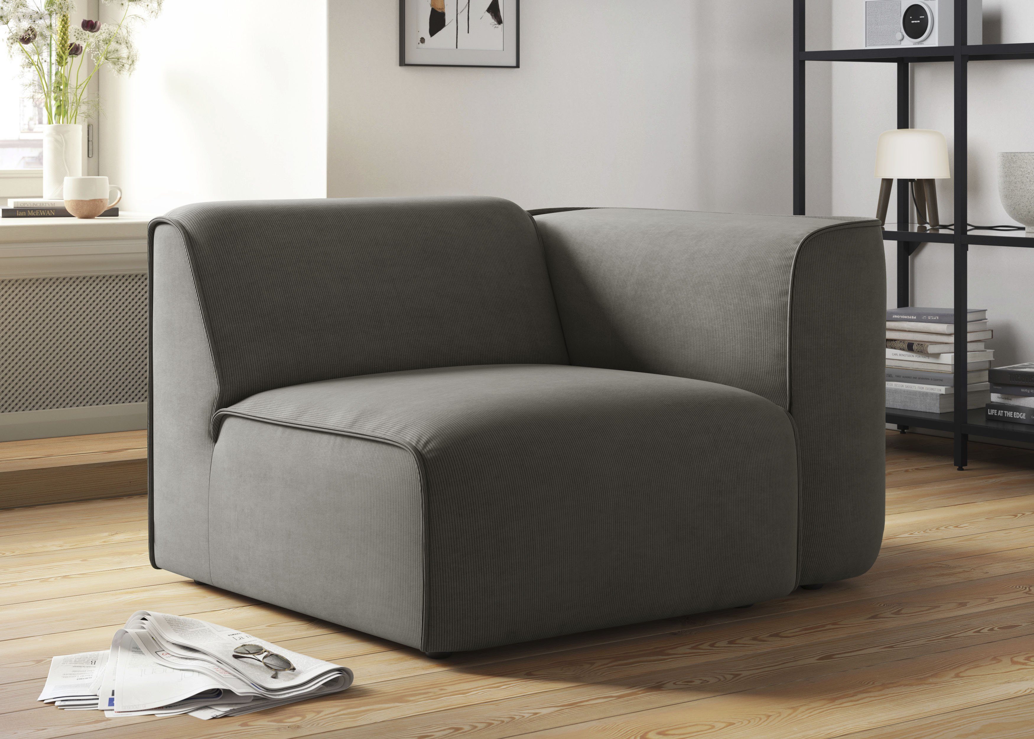 RAUM.ID Fauteuil Merid sofa-hoekelement, afmetingen B/D/H: 109/97/46 cm als module of apart te gebruiken, voor individuele samenstelling