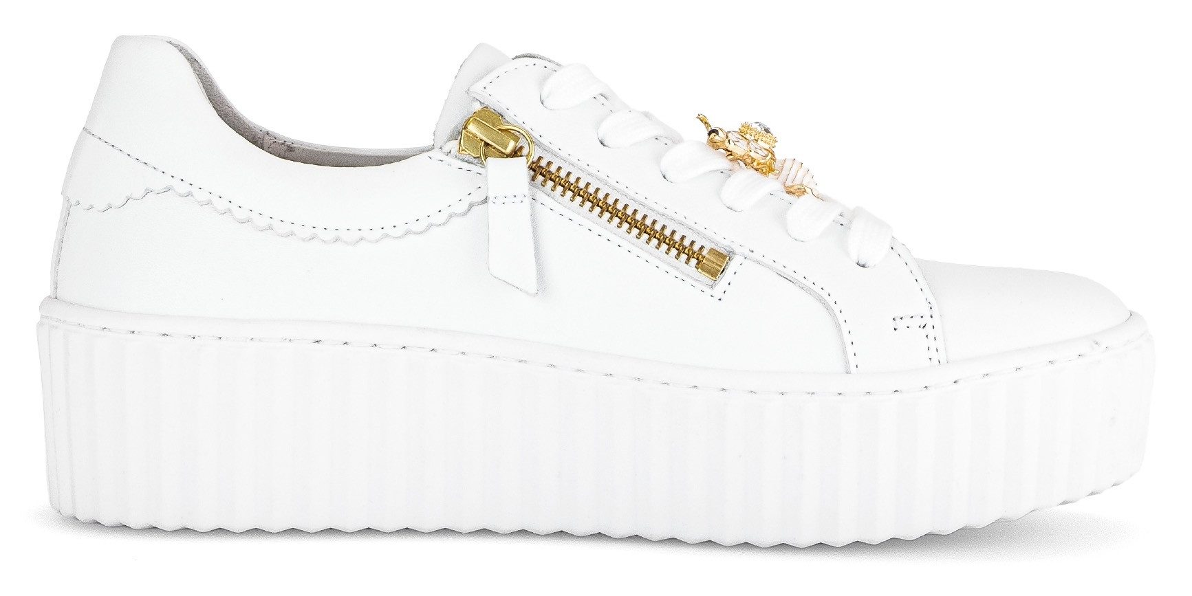 Gabor Plateausneakers , vrijetijdsschoen, lage schoen, veterschoen met modieuze sieraandeel