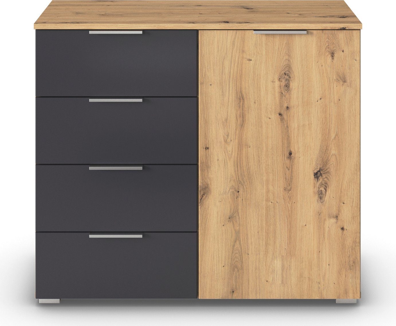 rauch Ladekast Monza kast sideboard waskast met 4 ruime lades in trendy kleurencombinaties commodes & ladekasten bruin