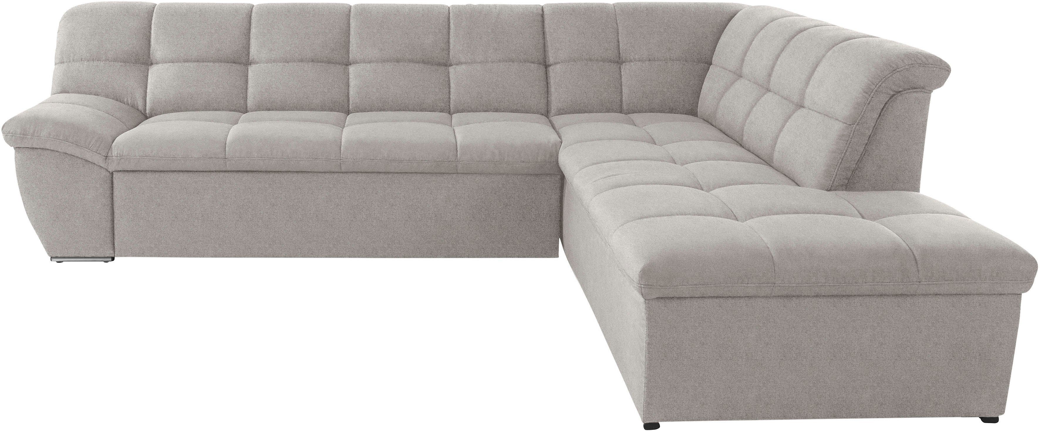 DOMO collection Hoekbank Lagoa, moderne zittingstikking, comfortabel en comfortabel, L-Vorm naar keuze met slaapfunctie, vrij plaatsbaar, grote veelvoud aan kleuren