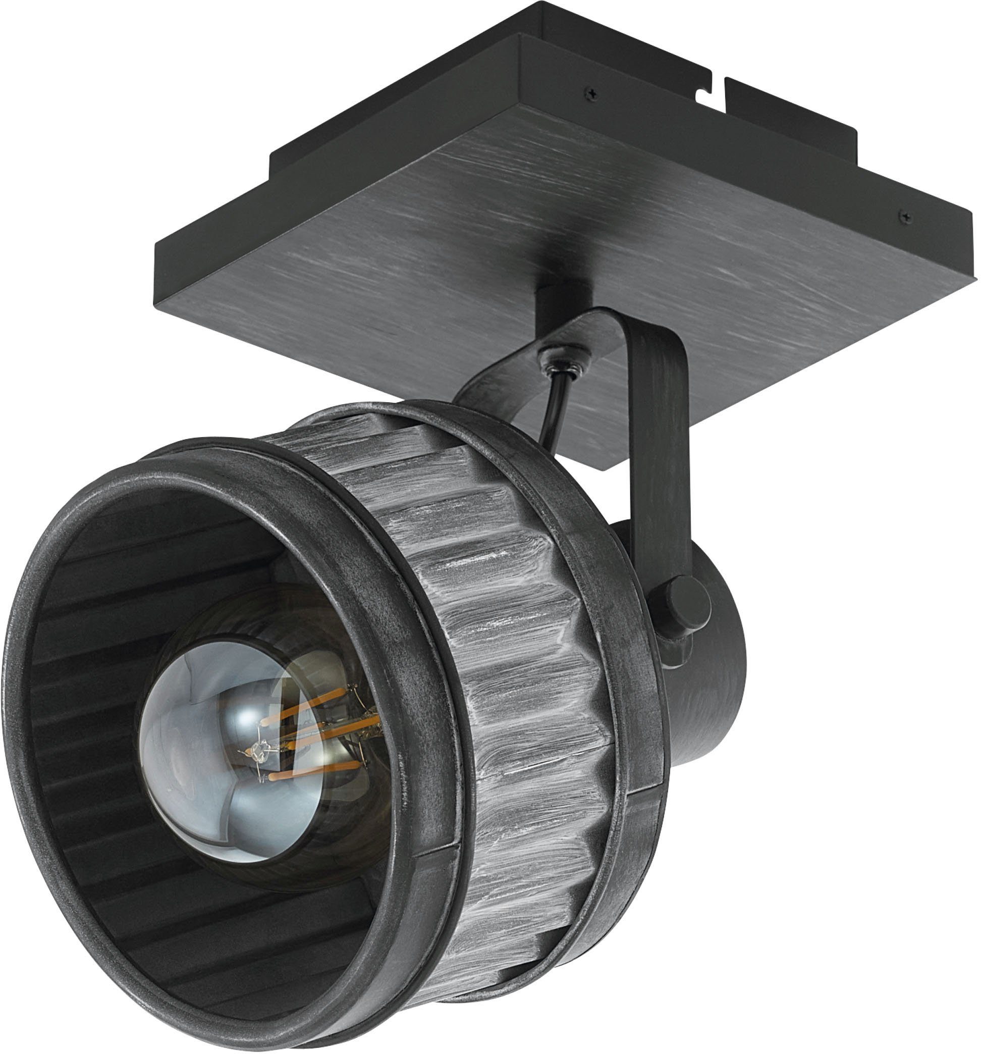 EGLO Plafondlamp TURROCK Plafondlamp in grijs en zwart van staal - excl. E27 - 28W (1 stuk) plafondlampen grijs