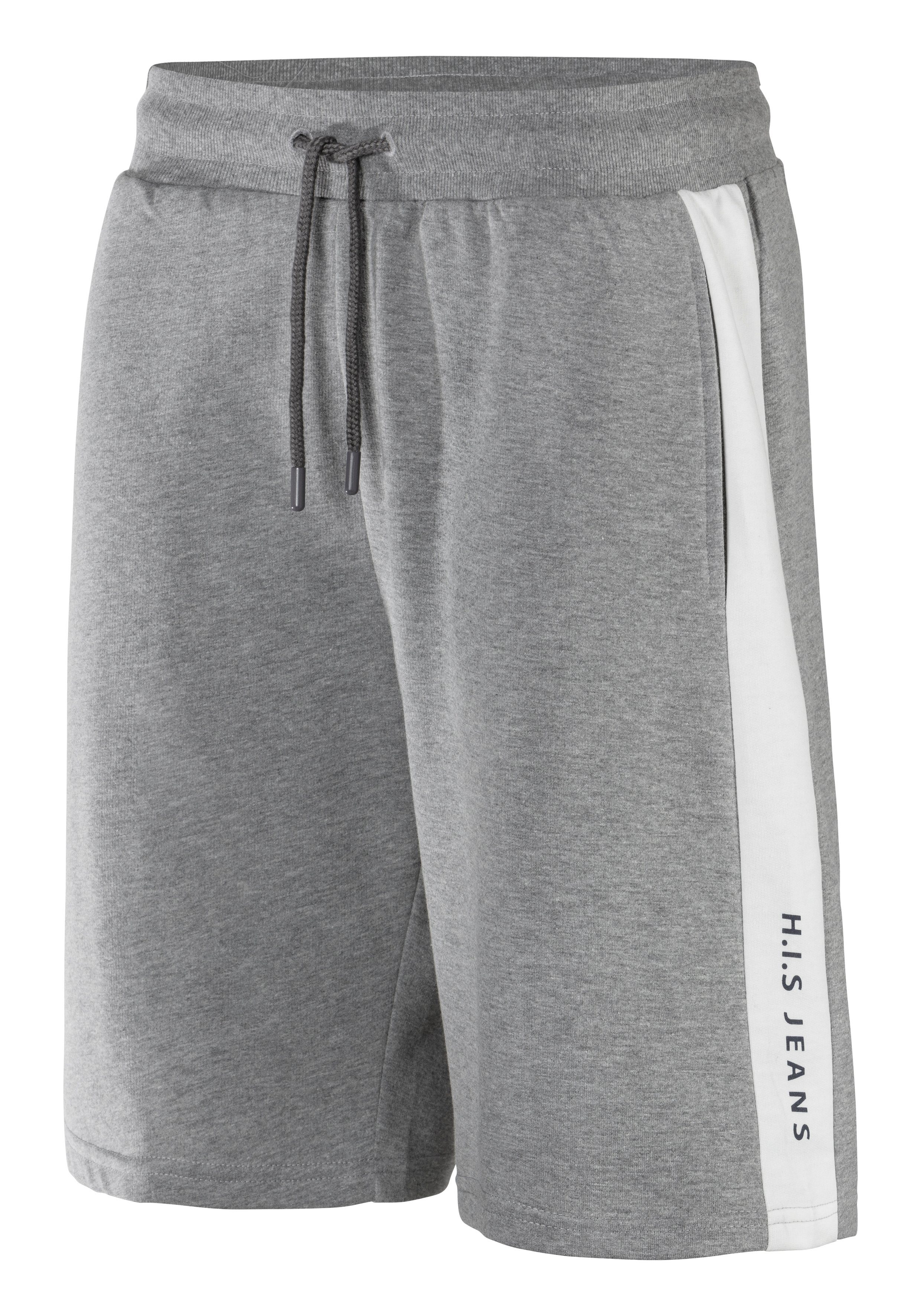 H.I.S Sweatshort opzij strepen met logoprint