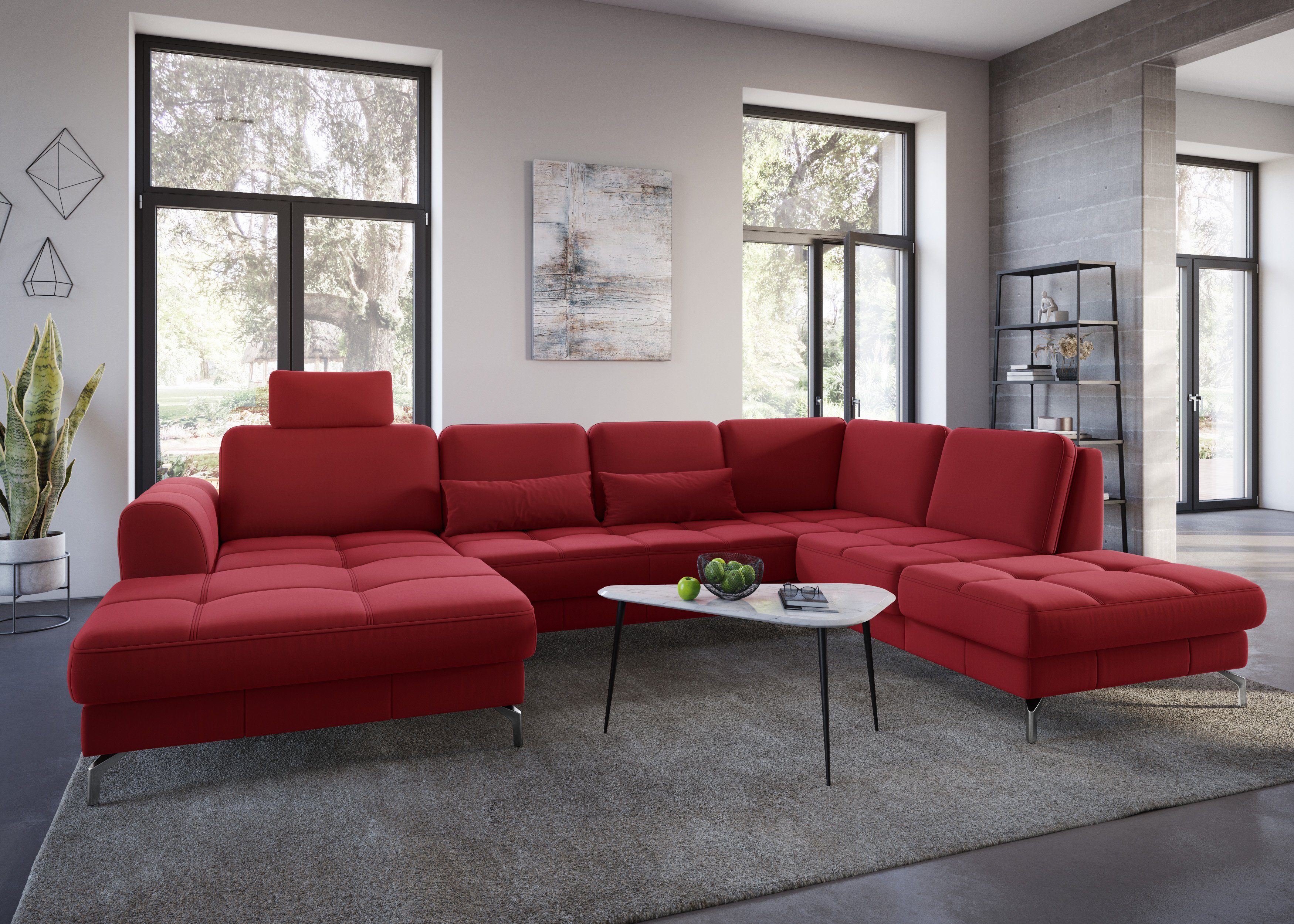 sit&more Zithoek Bendigo U-vorm inclusief zitdiepteverstelling, bodemvrijheid 12 cm, in 2 pootkleuren