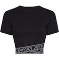 calvin klein performance t-shirt wo - cropped ss t-shirt zwart