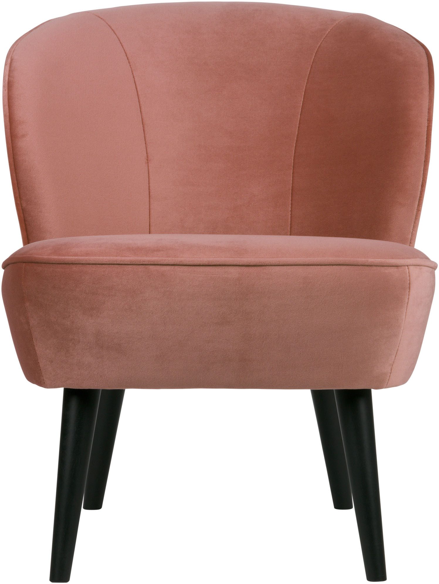 WOOOD Fauteuil Sara zacht gepolsterd, 4-poots frame, h 71 cm x b 59 cm fauteuils roze