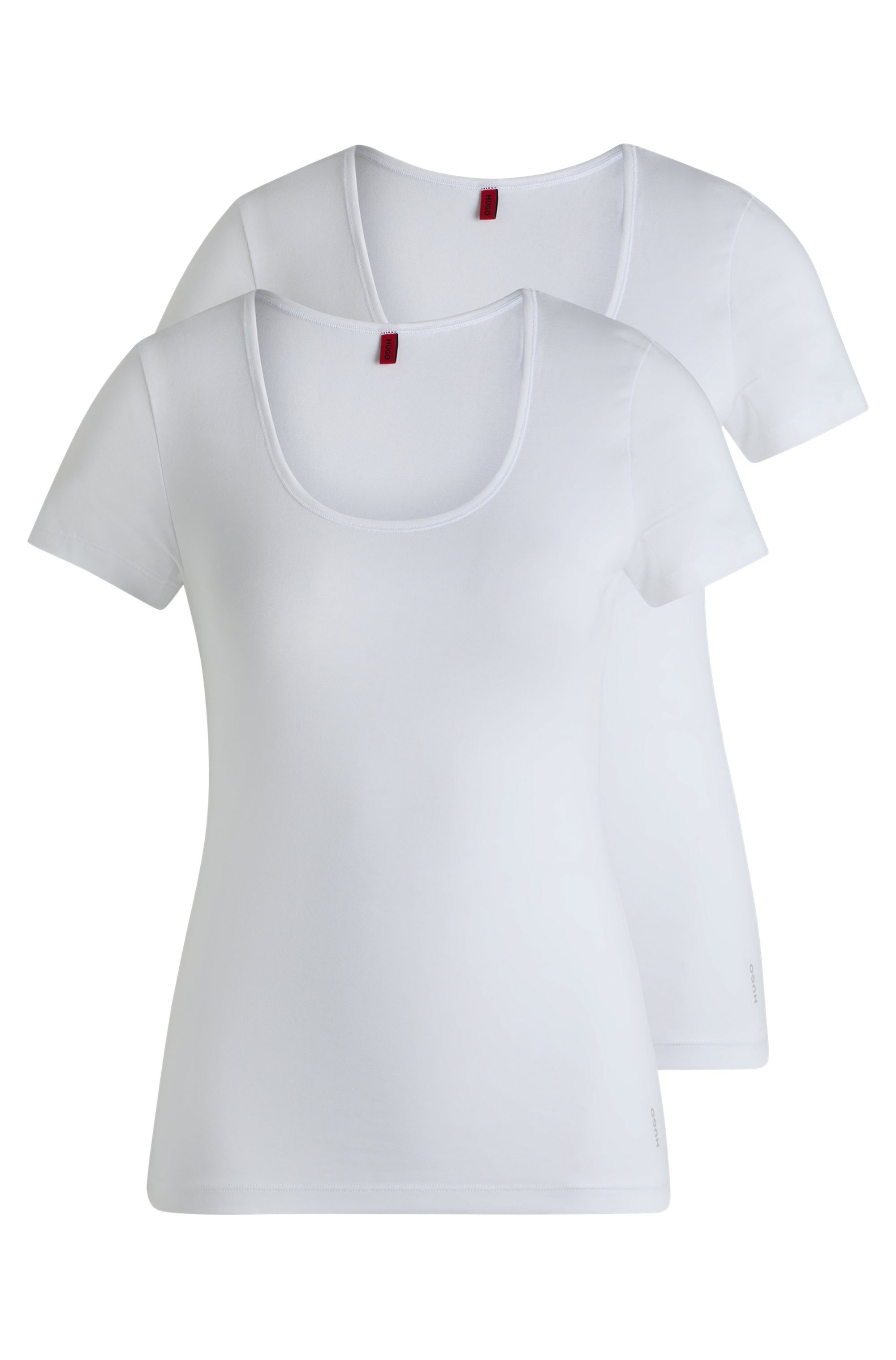 HUGO underwear T-shirt TWIN met verticale logoprint (2-delig, Set van 2)