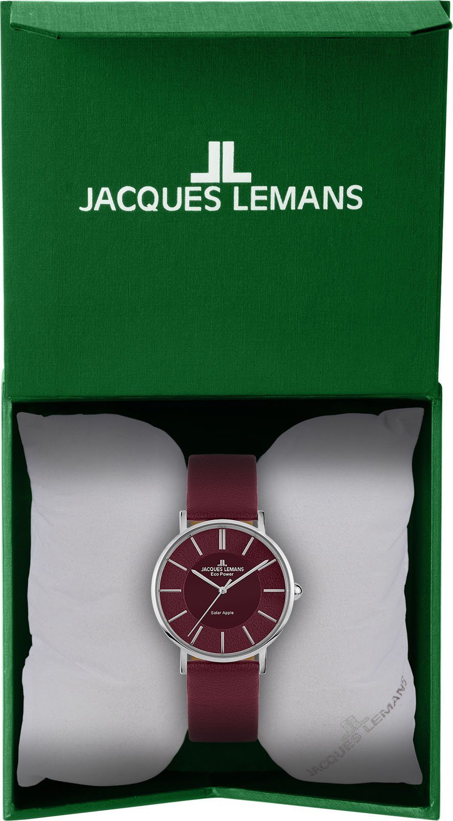 Jacques Lemans Solarhorloge Eco Power Solar Apple Horloge, herenhorloge, dameshorloge, gehard Crystexglas