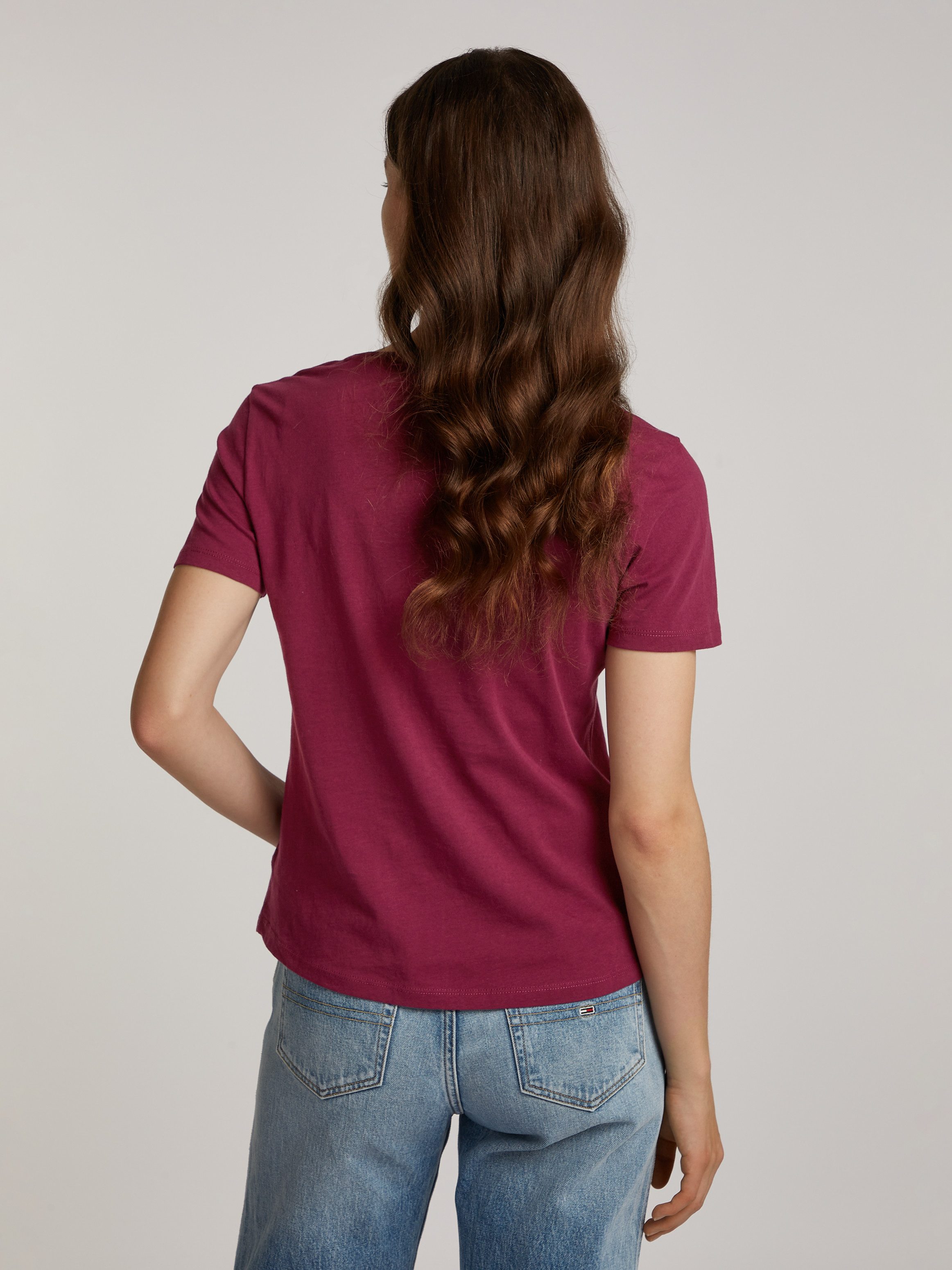 TOMMY JEANS Shirt met V-hals TJW 2PACK SLIM SOFT V NECK TEE in basic look met merklabel (2-delig Set van 2)
