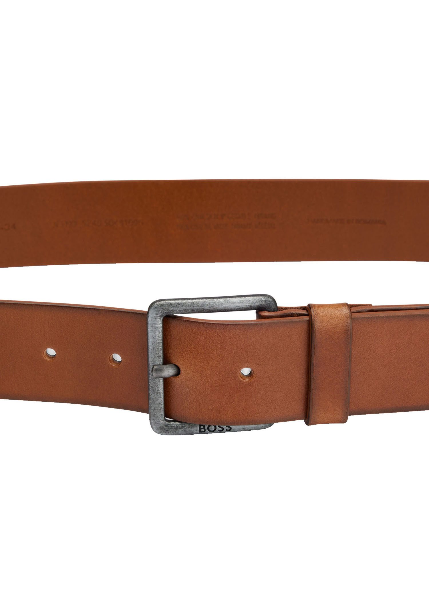 Boss Leren riem Jeeko_Sz40 met boss logo-tekst op de sluiting