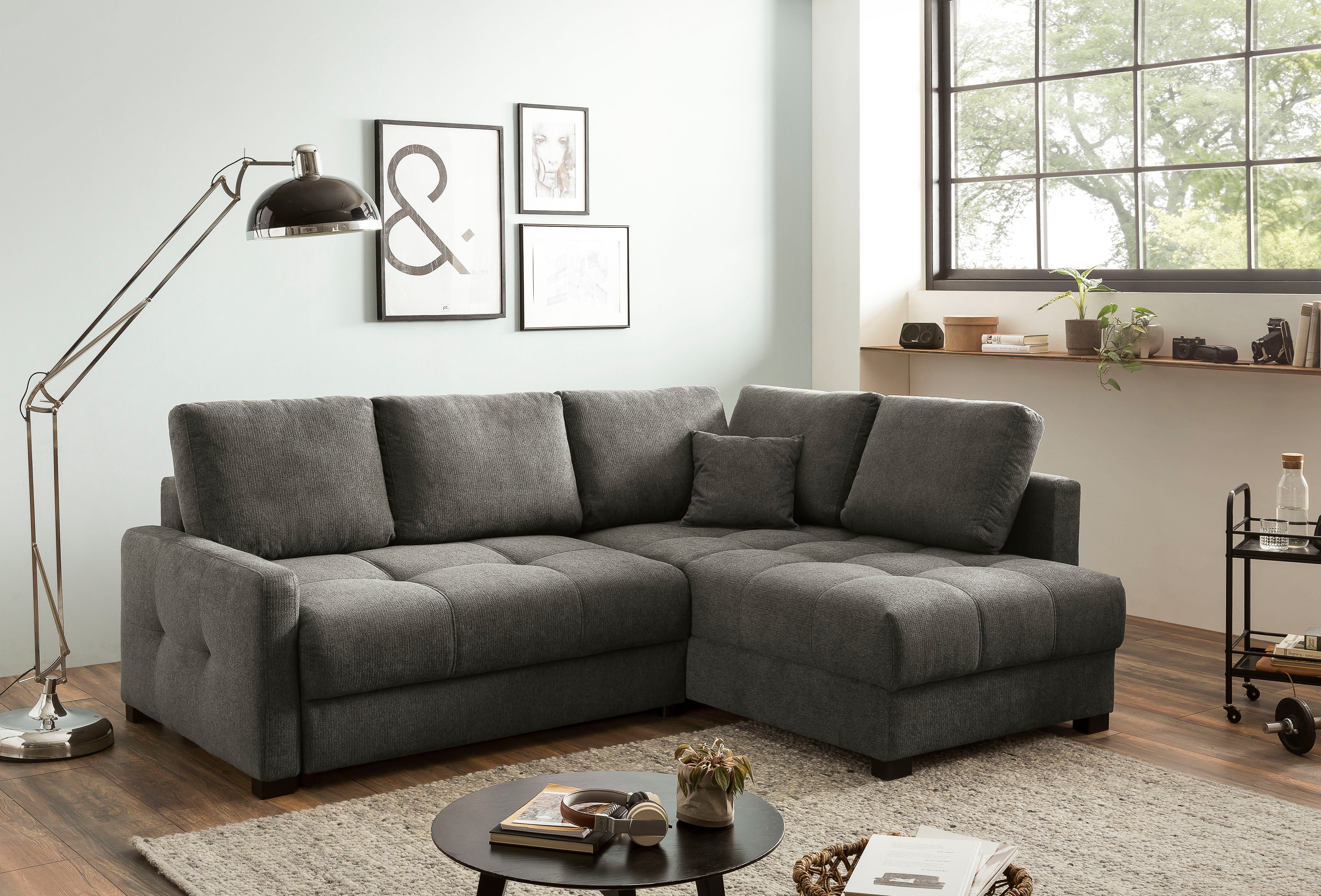 exxpo - sofa fashion Hoekbank Chester, boxspring pocketvering bekleding voor comfortabeler zitcomfort (2-delig)