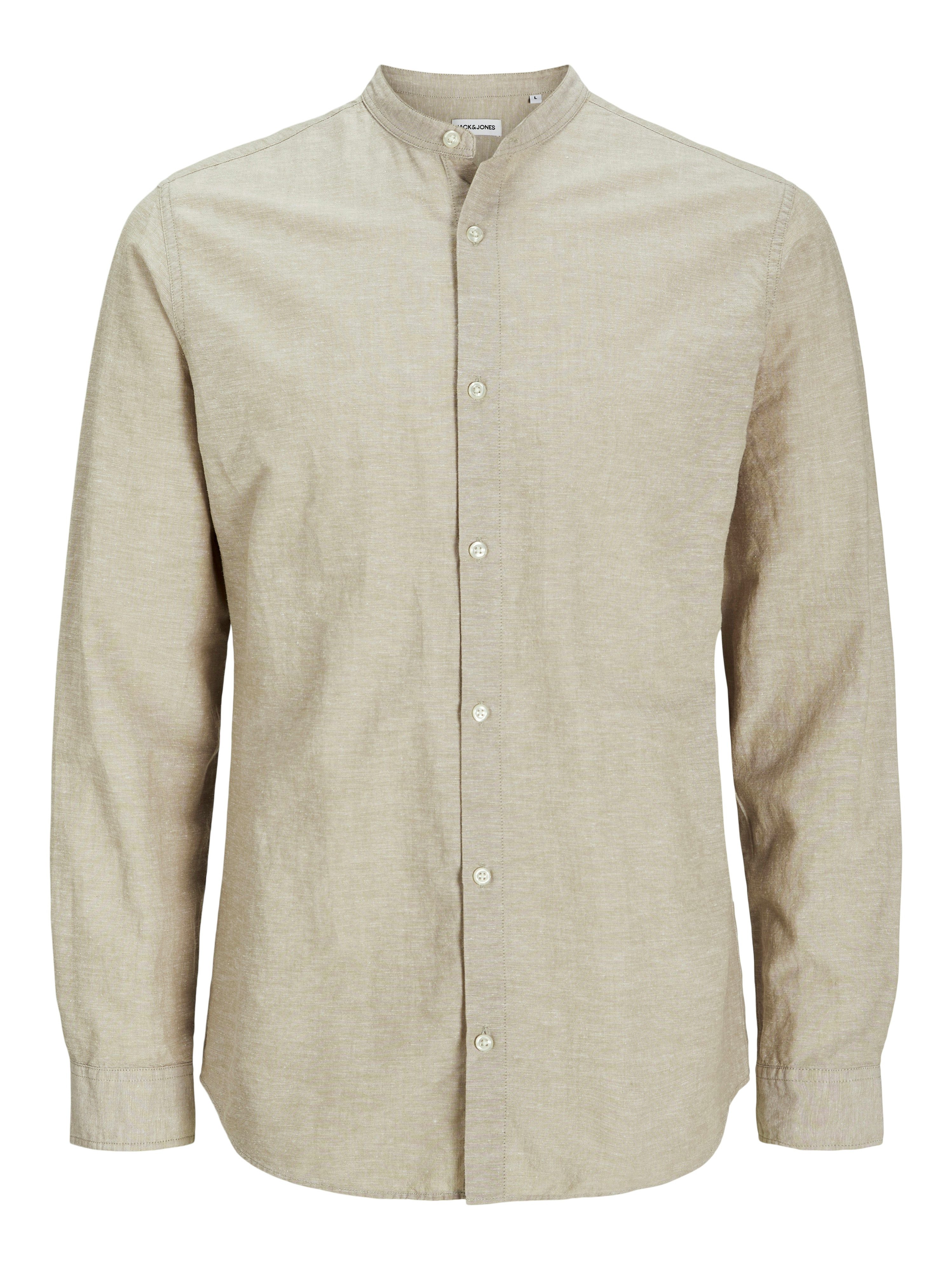 Jack & Jones PlusSize Overhemd met lange mouwen JJEBREEZE LINEN BLE BAND SHIRT LS SN PLS