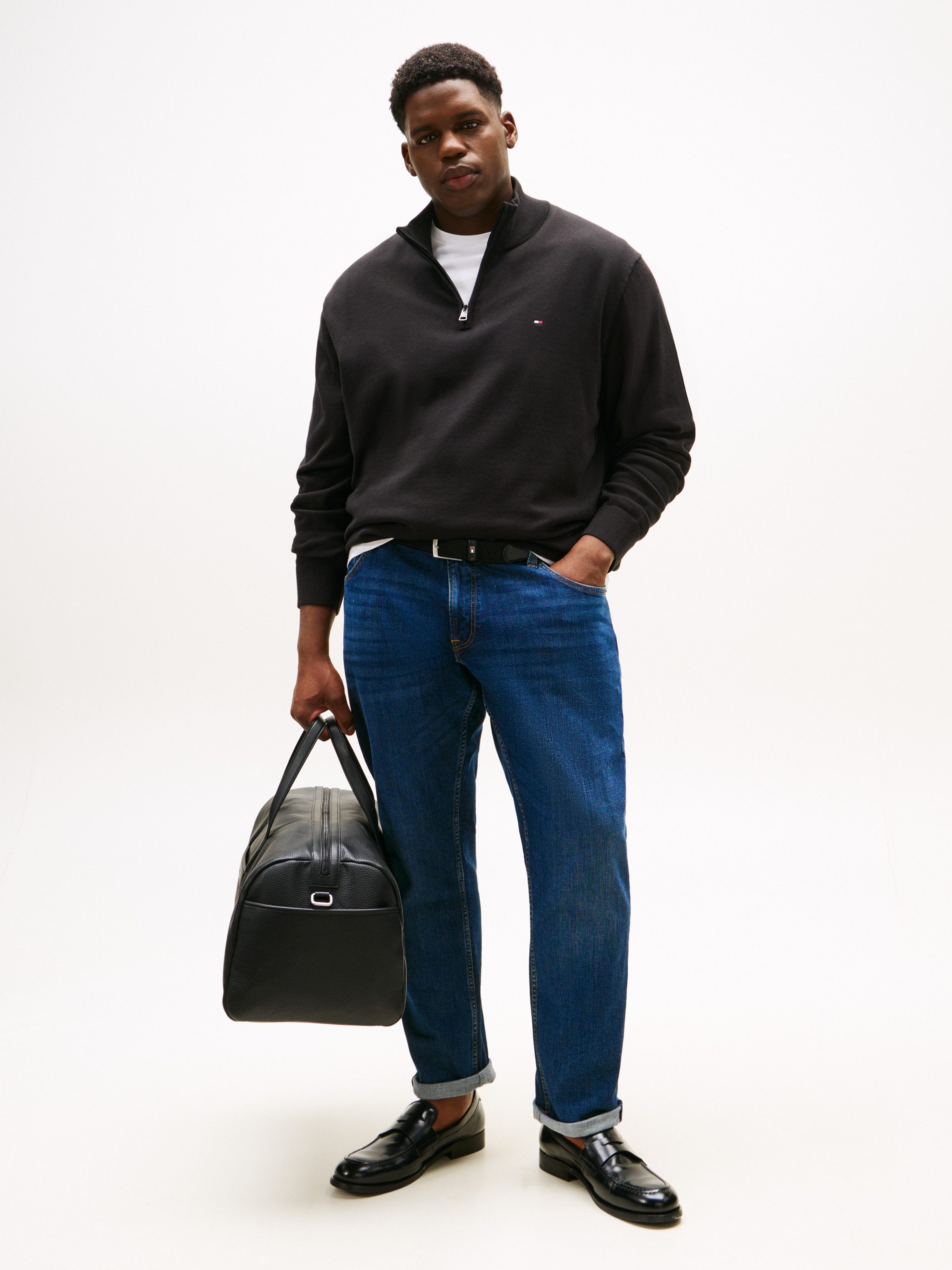 Tommy Hilfiger Trui met staande kraag BT-ESSENTIAL COTTON ZIP MOCK-B