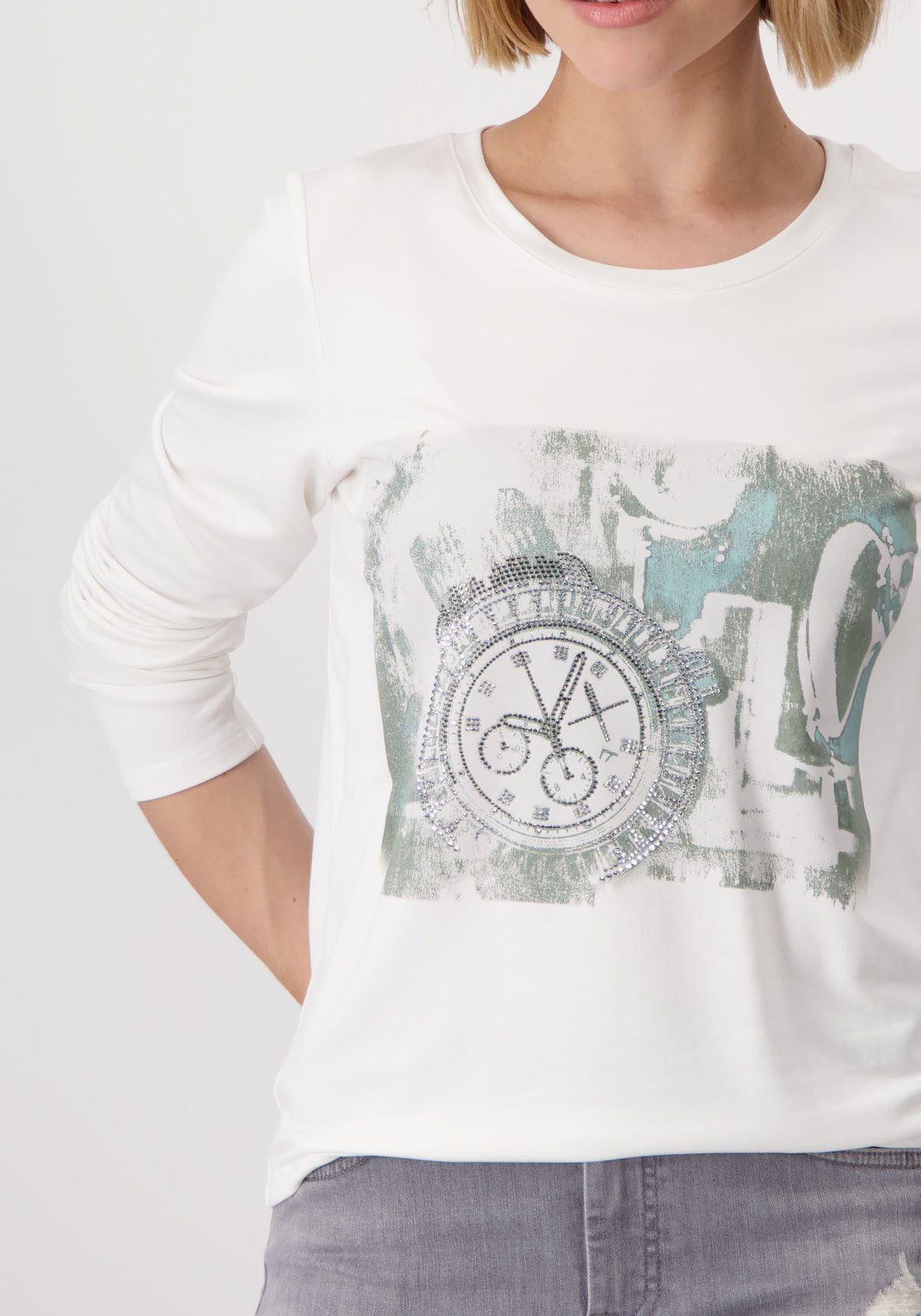 Monari Shirt met ronde hals Shirt horloge sieraad