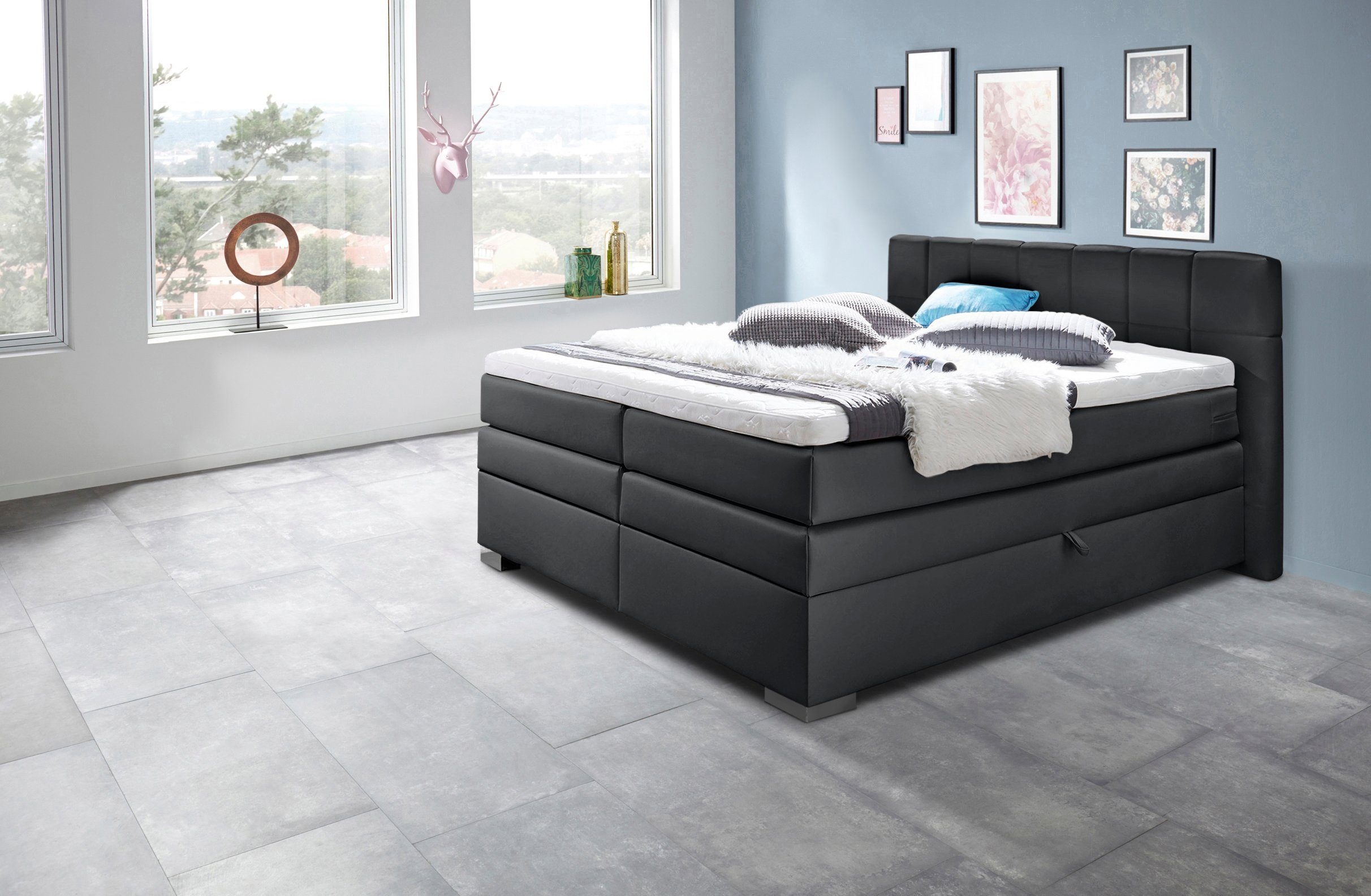 INOSIGN Boxspring Airdrie inclusief bedkist en topper