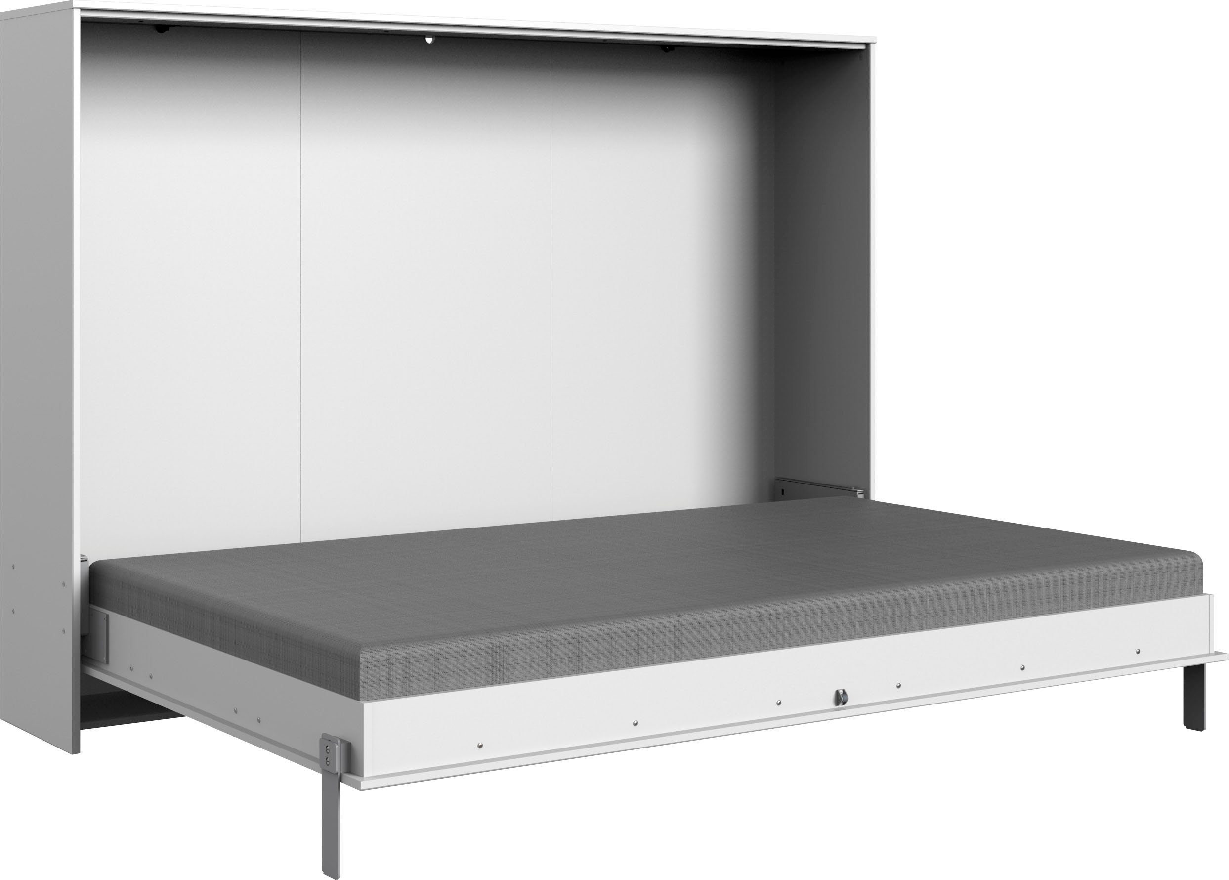 Wimex Verticaal opklapbed Juist kastklapbed logeerbed horizontaal opklapbaar, 3 ligplaatsen, met lattenbodem, made in germany bedden wit