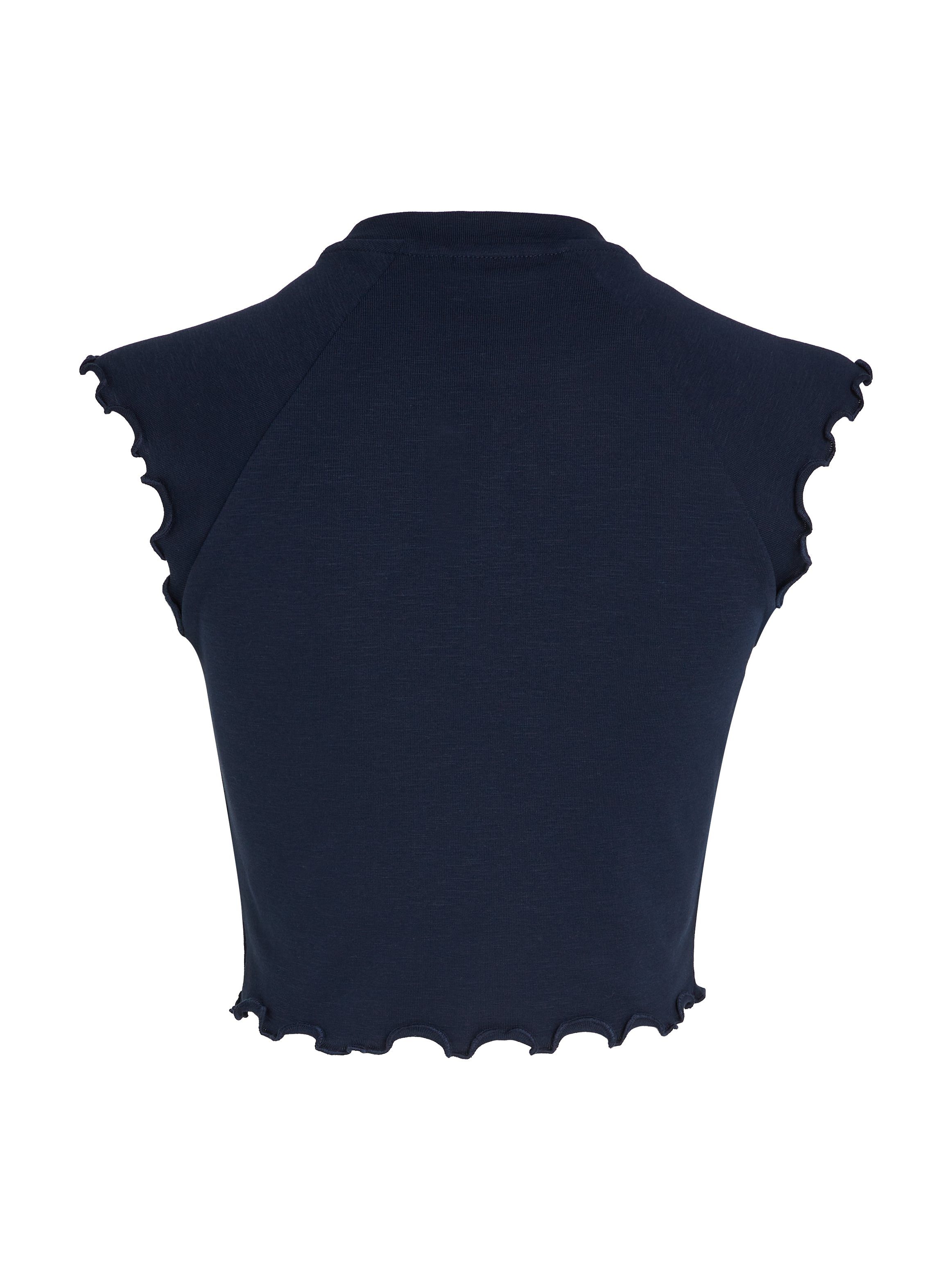 TOMMY JEANS T-shirt TJW SLIM CRP BABYLOCK RIB TEE met geschulpte manchetten & zoom