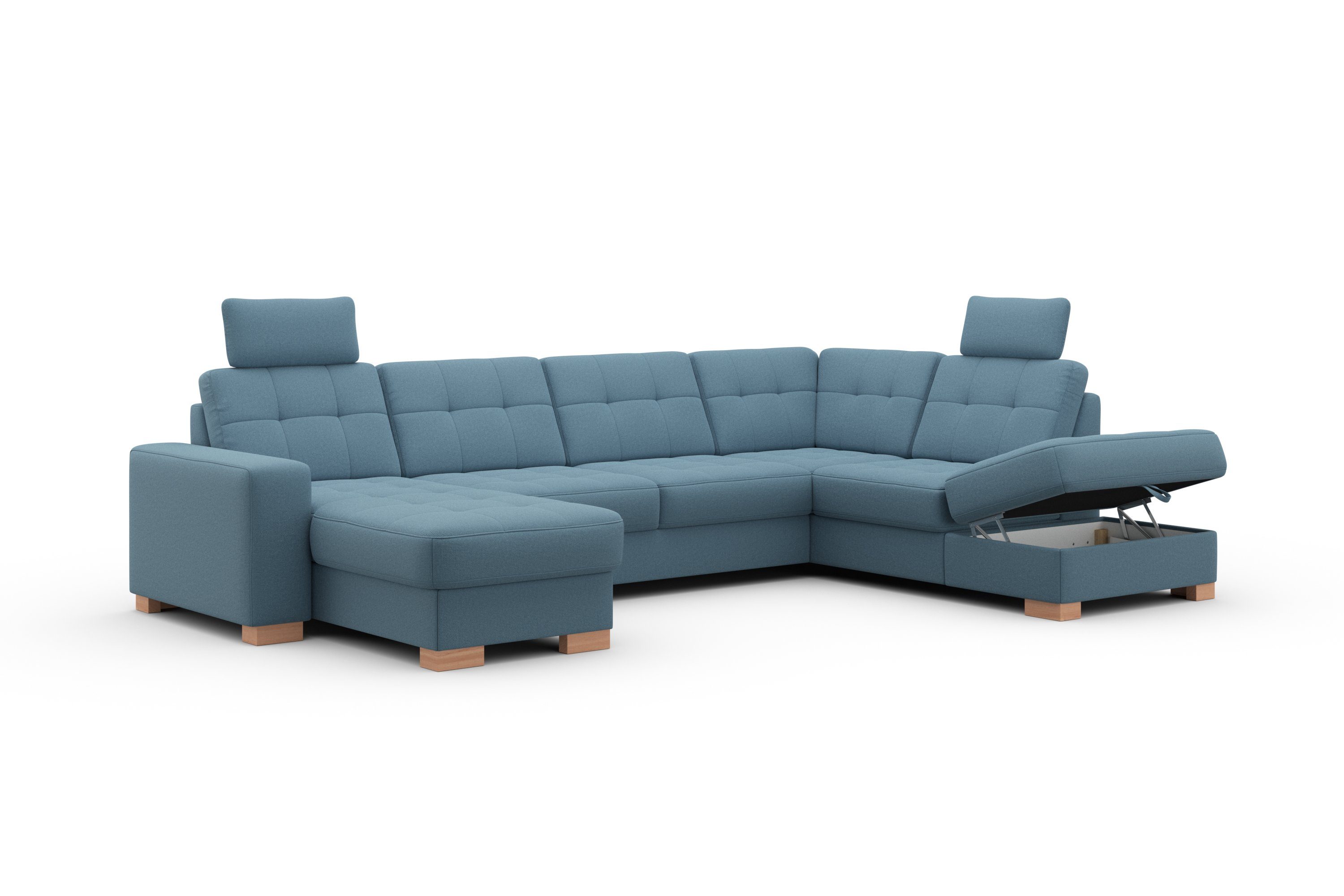 sit&more Zithoek Quincy U-vorm naar keuze met slaapfunctie en bedkist