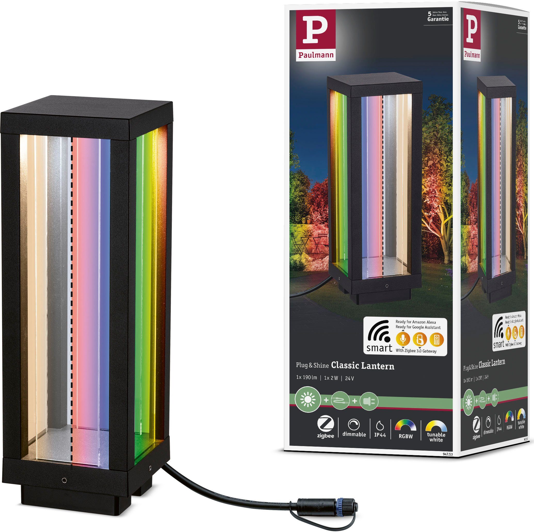 Paulmann Led-tuinverlichting Buiten Plug & Shine Classic Lantaarn 30 ZigBee IP44 RGBW (1 stuk)