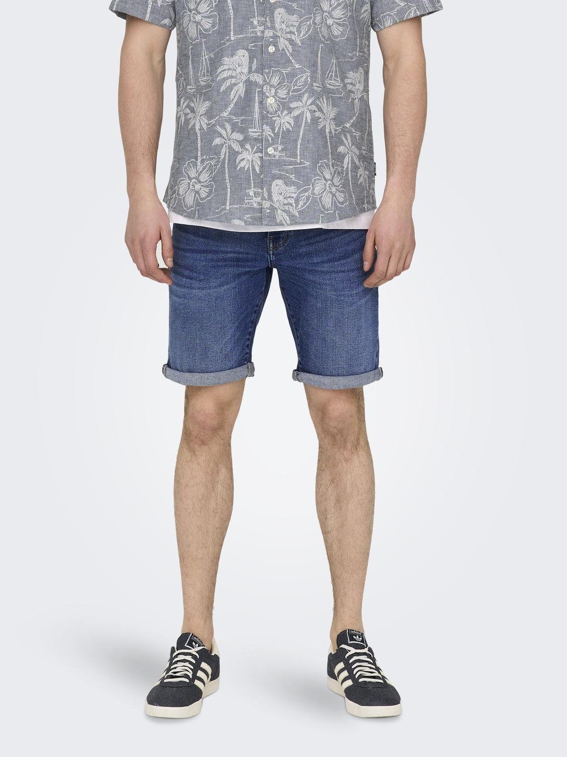 ONLY & SONS Short ONSPLY MBD 8772 TAI DNM SHORTS NOOS heren bermuda broeken maat M blauw