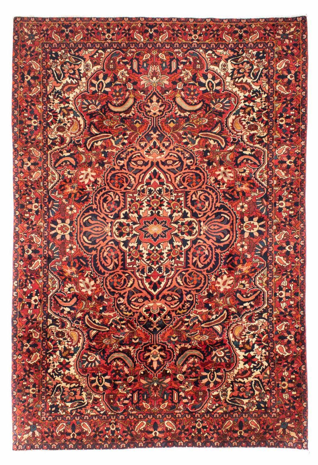 morgenland Wollen kleed Bachtiar medaillon rosso 313 x 213 cm Uniek exemplaar met certificaat