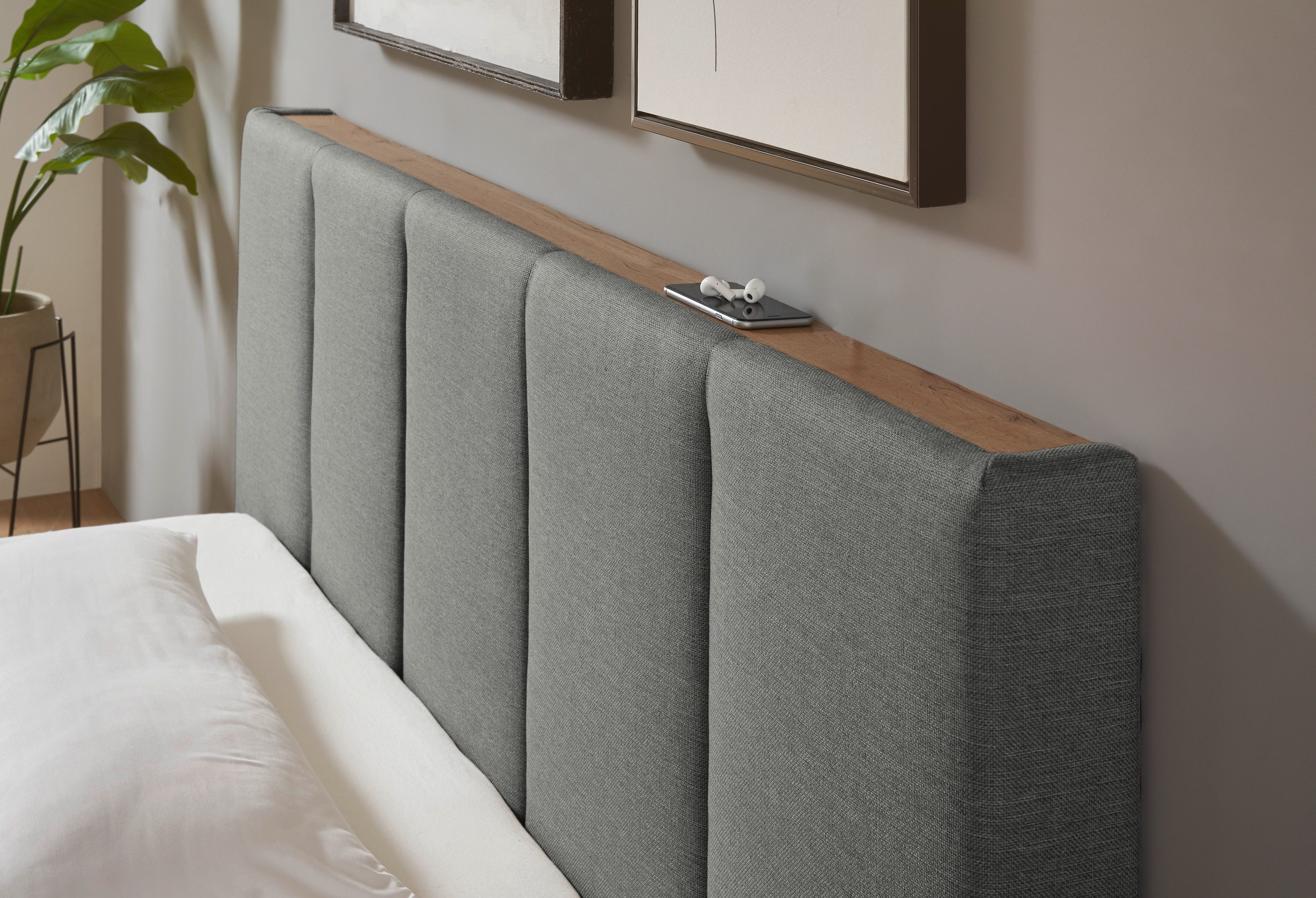 INOSIGN Gestoffeerd bed CiTY/GiRON, bedframe met bedlade, gestoffeerd opbergbed met hondenbed of opberglade, bekleding van corduroy of linnenlook