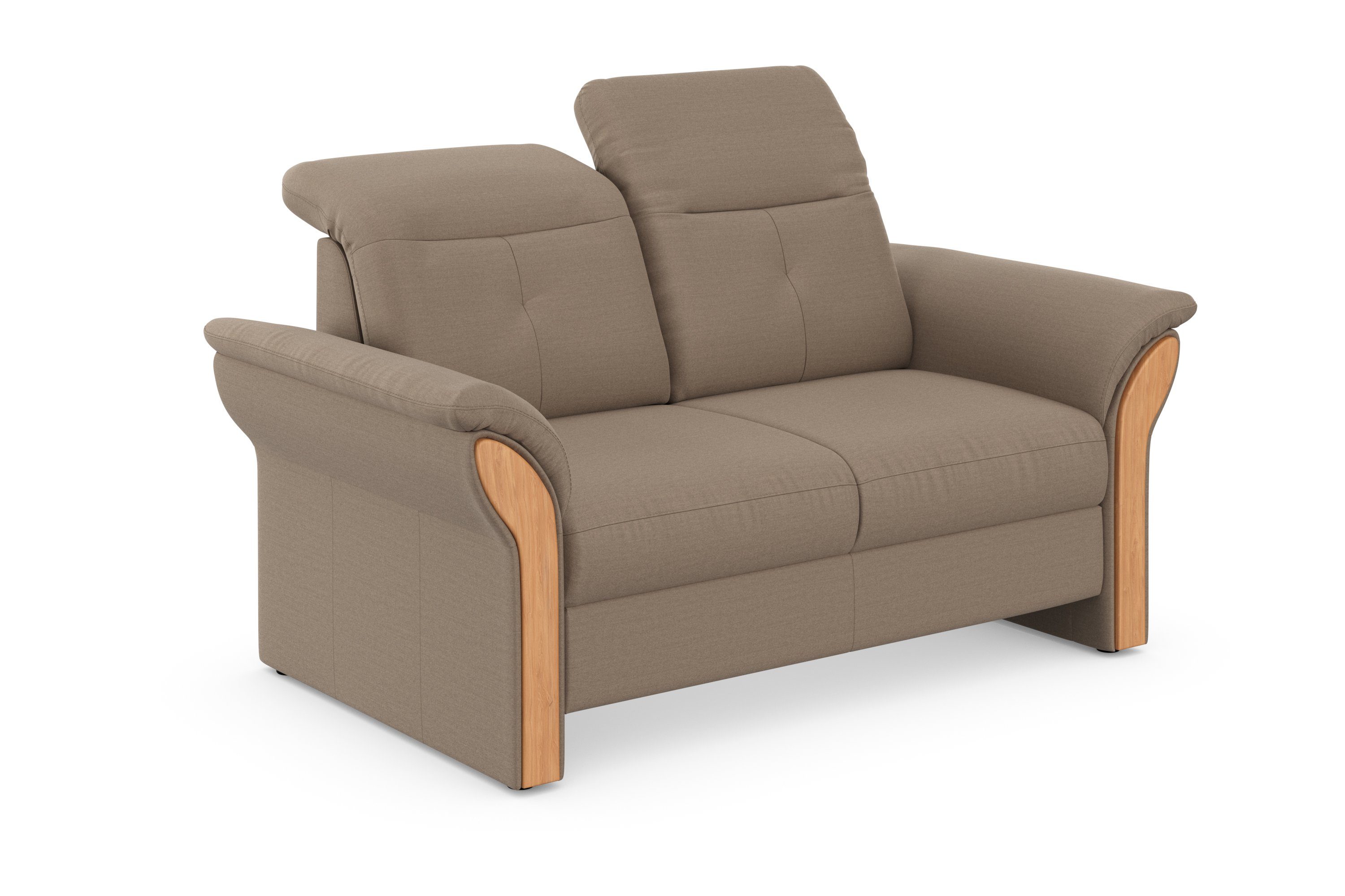 Home affaire 2-zitsbank Dangast Verstelbare hoofdsteun, houten frontlijsten, naar keuze ook in Easy clean bekleding