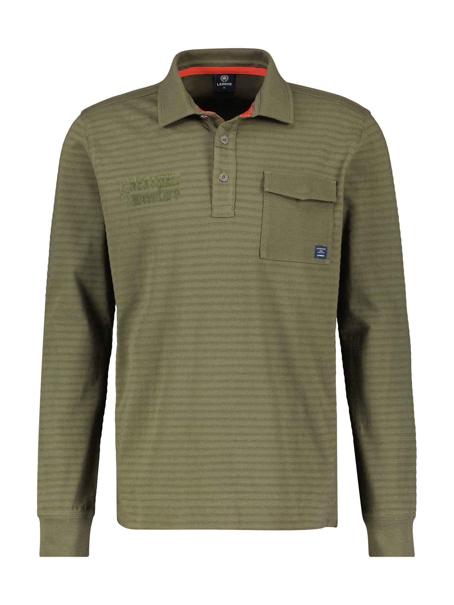 Lerros Poloshirt met lange mouwen LERROS longsleeve polo, gestreept