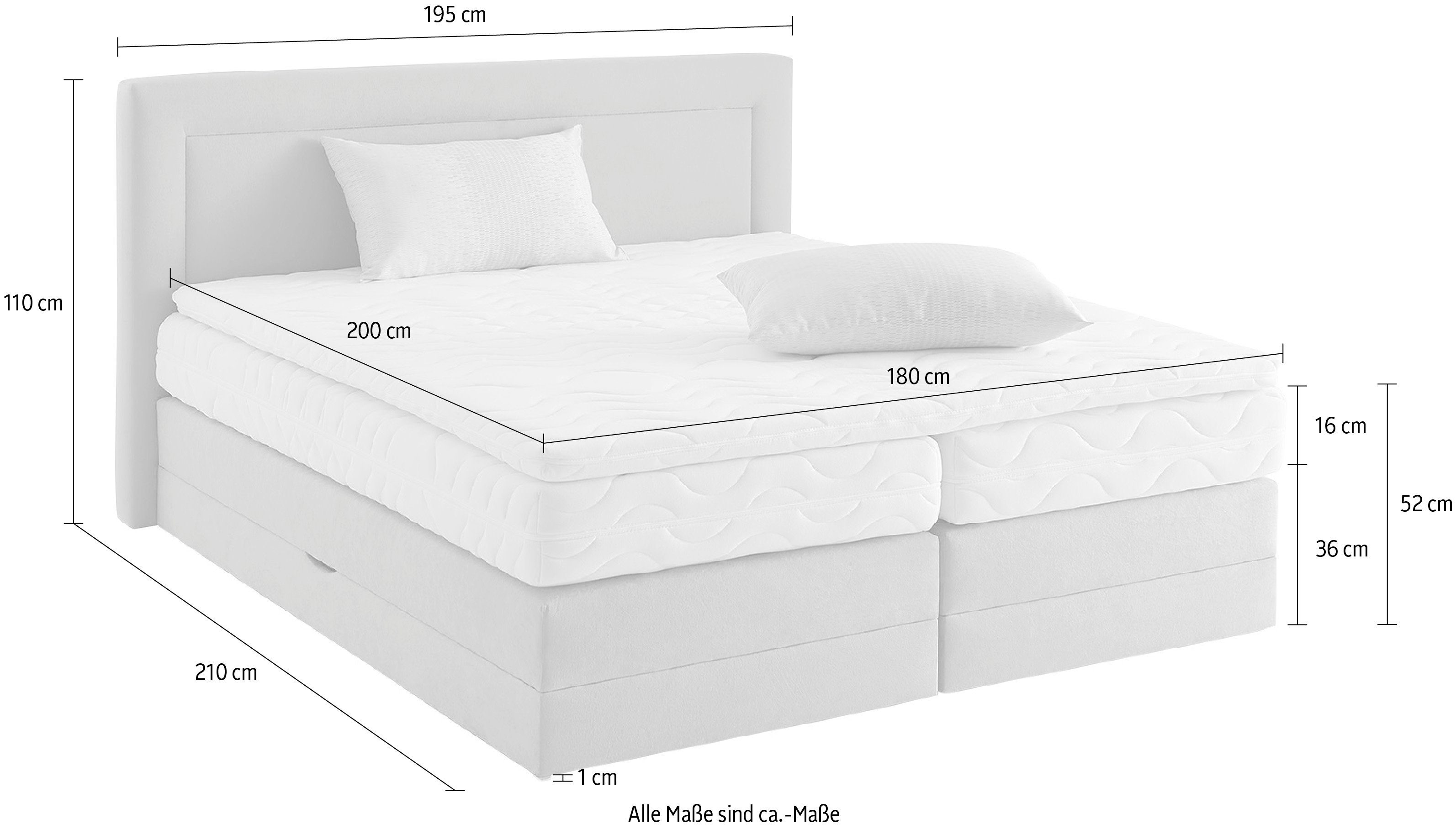 Westfalia Polsterbetten Boxspring naar keuze met bedkist en topmatras