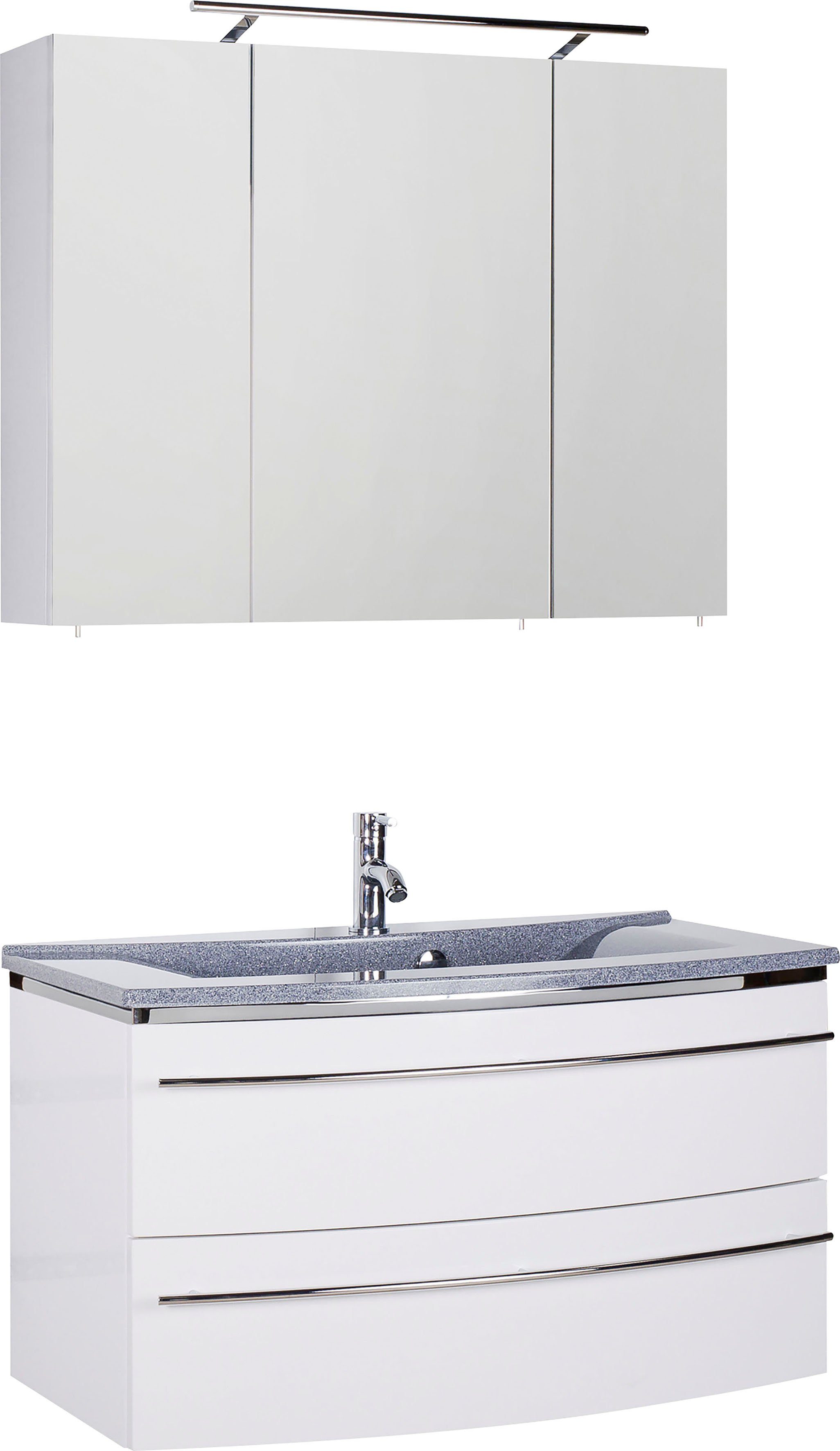 MARLIN Badkamerserie 3040 , breedte 90 cm (2-delig) badmeubelsets wit