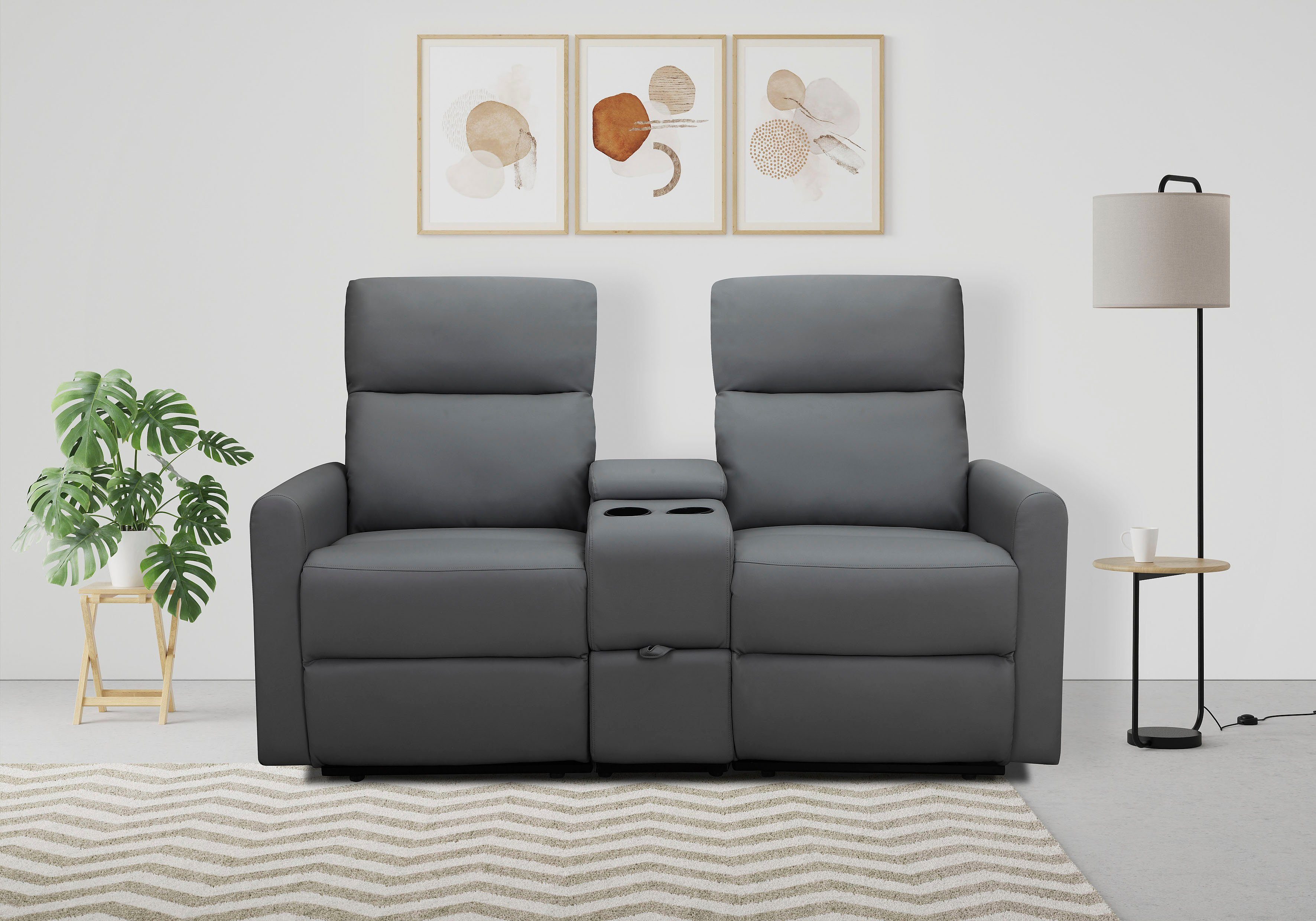 Home affaire 2-zitsbank Daoulas, 2-zits bioscoopbank, TV-fauteuil, multimedia bank