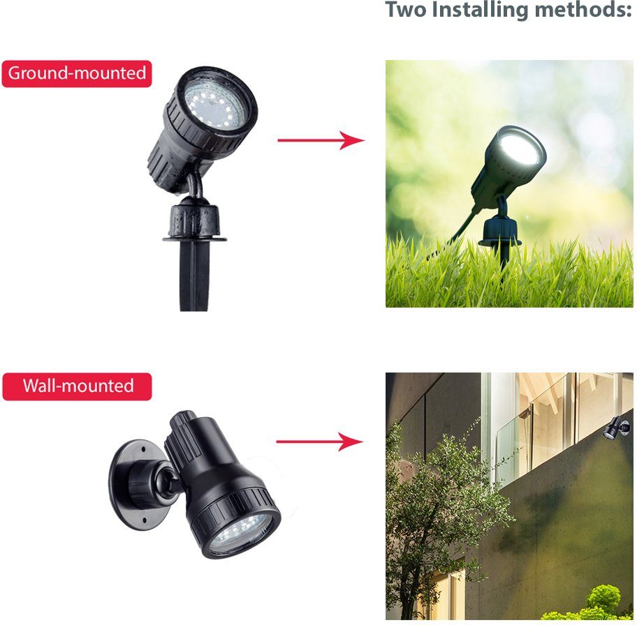 B.K.Licht Led-tuinlamp NIMA LED tuinspot, grondspies, buitenstraaler, spiesstraaler, 2-pack (2 stuks)