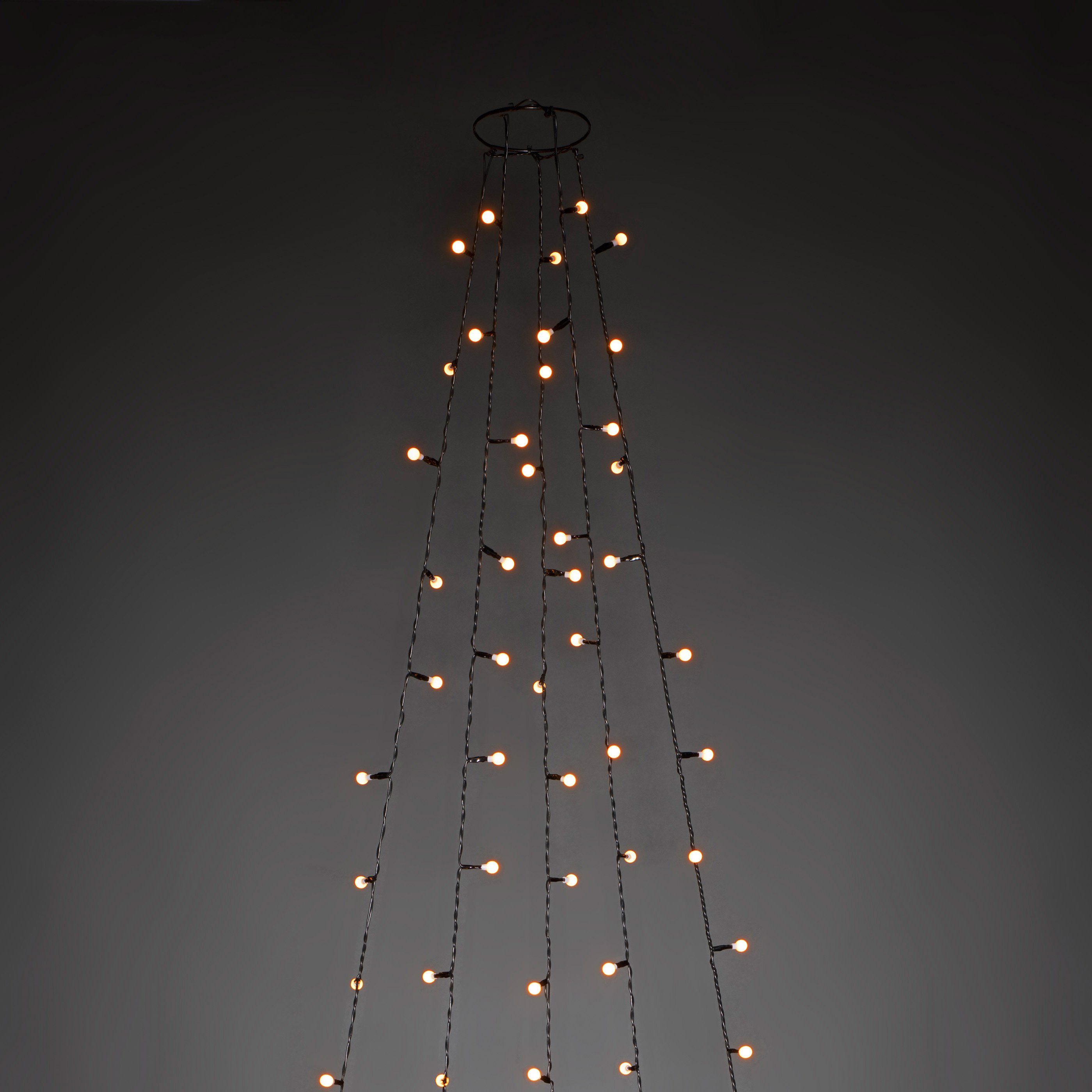 KONSTSMIDE Led-boomverlichting Ledlichtsnoer met ring ø 11, met globes, 5 strengen à 30 dioden (1 stuk)