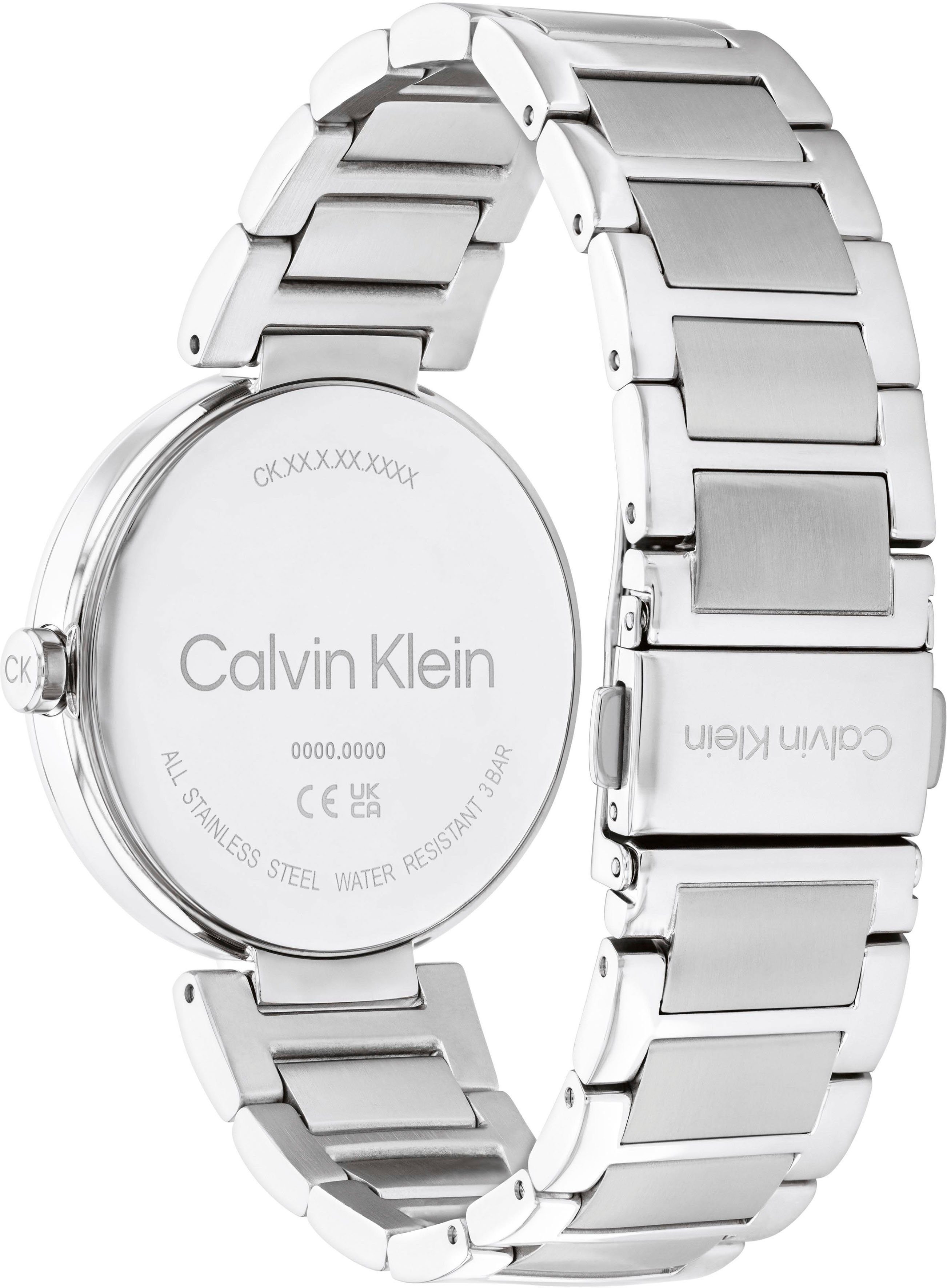 Calvin Klein Kwartshorloge Timeless Polshorloge, dameshorloge, mineraalglas, roestvrijstalen armband