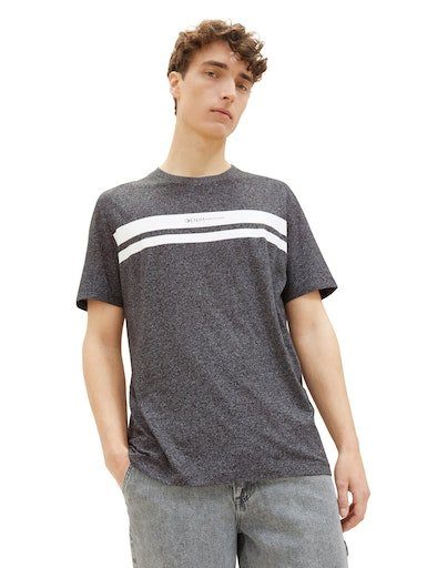 Tom Tailor Denim T-shirt met frontprintlogo heren t-shirts maat S zwart