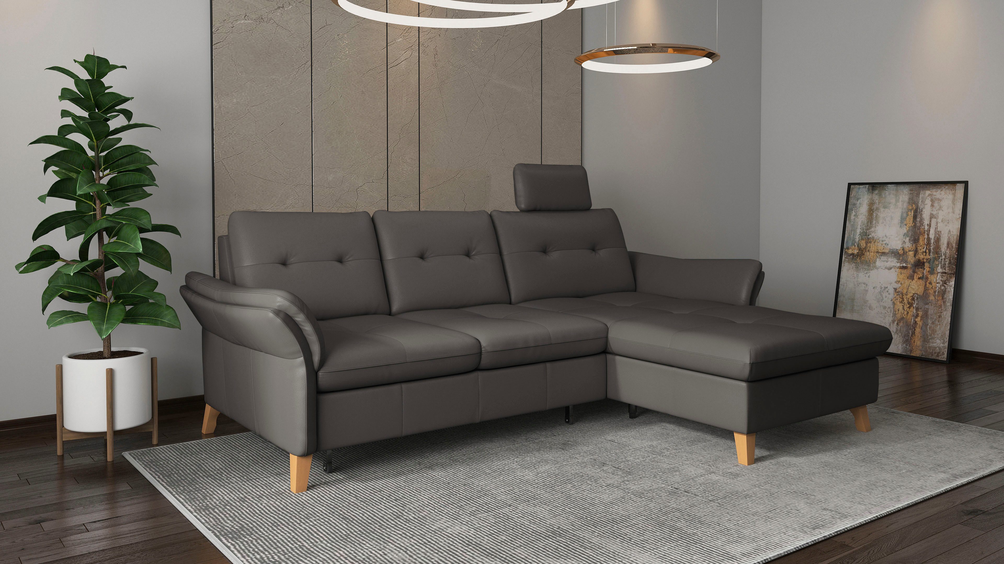 sit&more Hoekbank Göteborg Zitdiepteverstelling en binnenvering, naar keuze met slaapfunctie