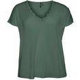 vero moda curve shirt met korte mouwen met kanten detail bij de hals groen