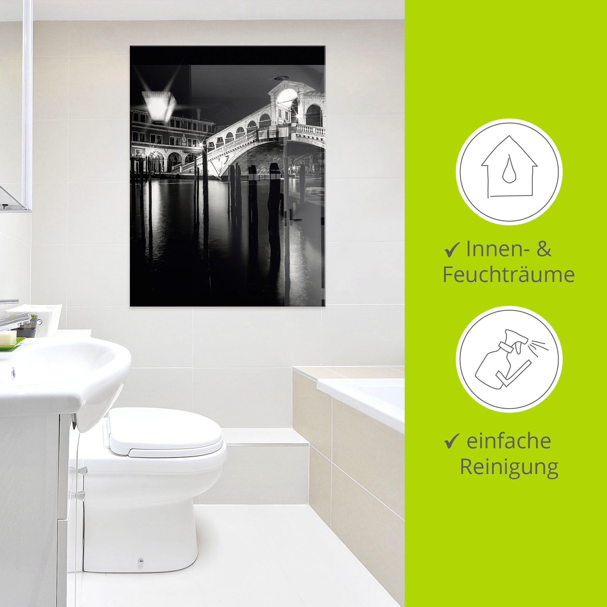 Artland Print op glas Venetië Canal Grande & Rialto brug I