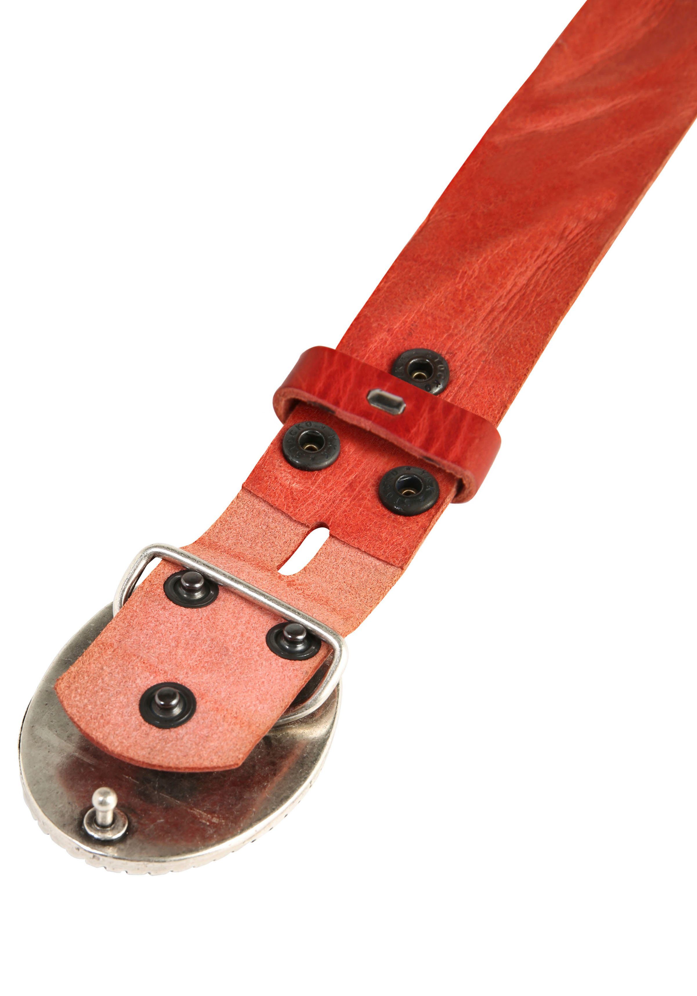 RETTUNGSRING by showroom 019° Leren riem Sluiting "Zeepaard ovaal zilverkleur met Swarovski-kristal veredeld"