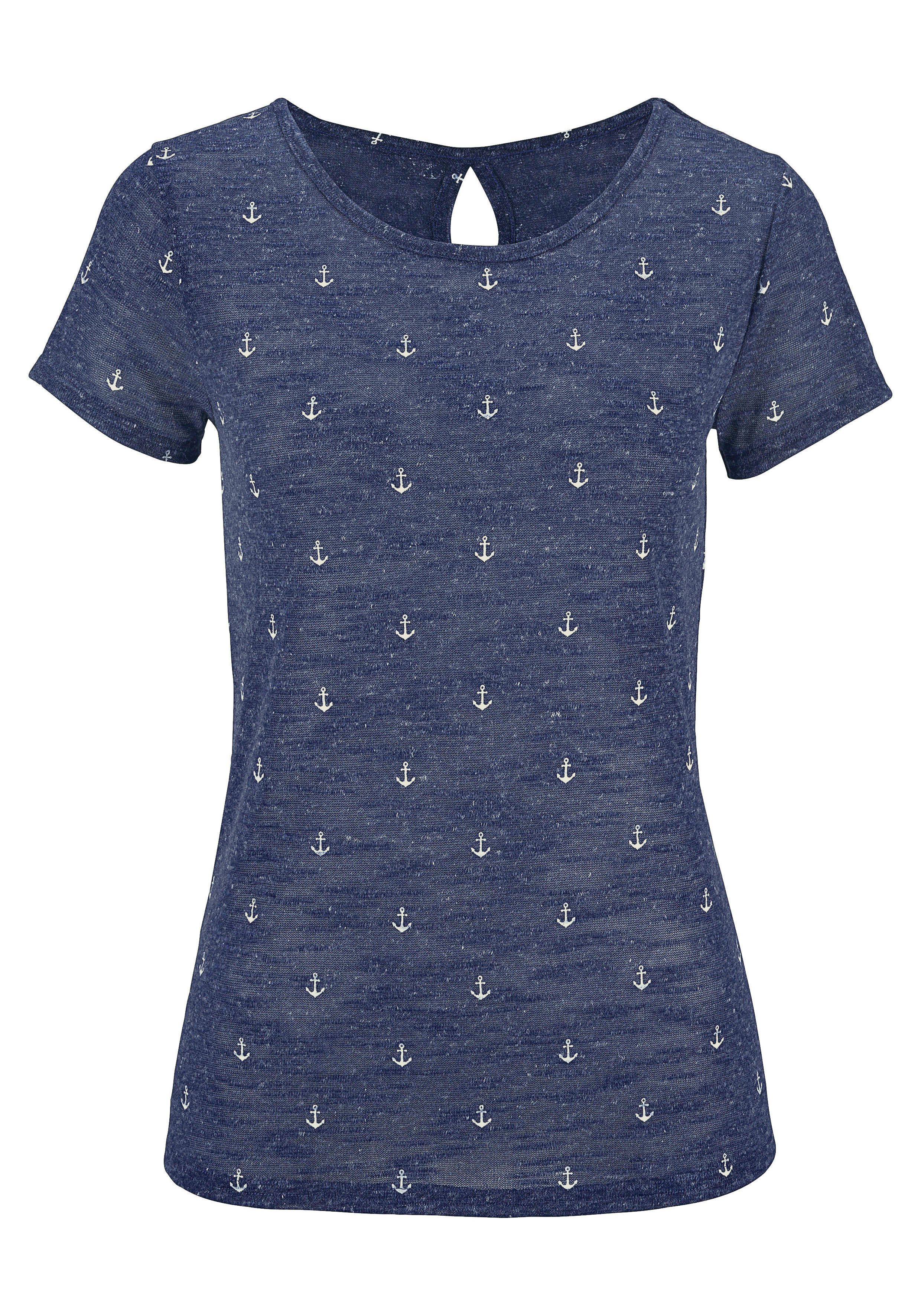 Beachtime T-shirt met maritieme ankerprint (Set van 2)