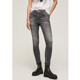 pepe jeans skinny jeans regent skinny pasvorm met hoge band van als zijde comfortabele stretch-denim grijs