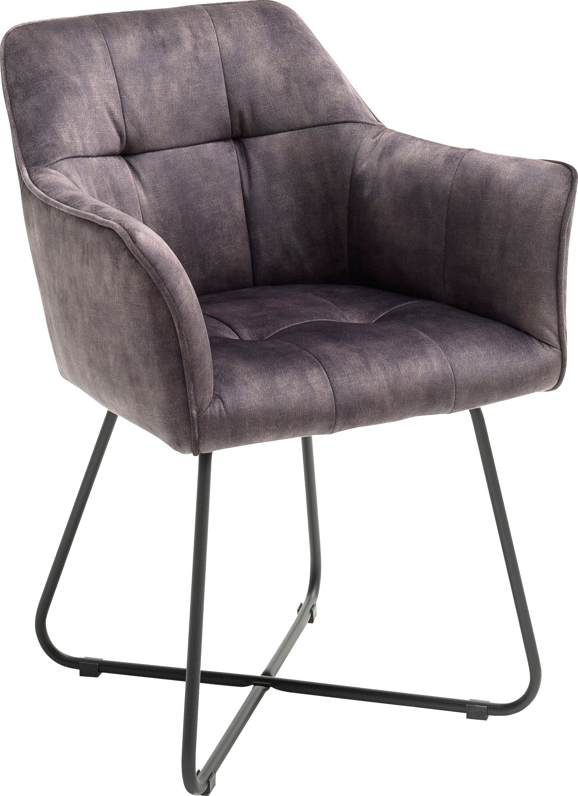 MCA furniture Eetkamerstoel Panama Vintage suède-look met opstaande naad, stoel belastbaar tot 120 kg (2 stuks)