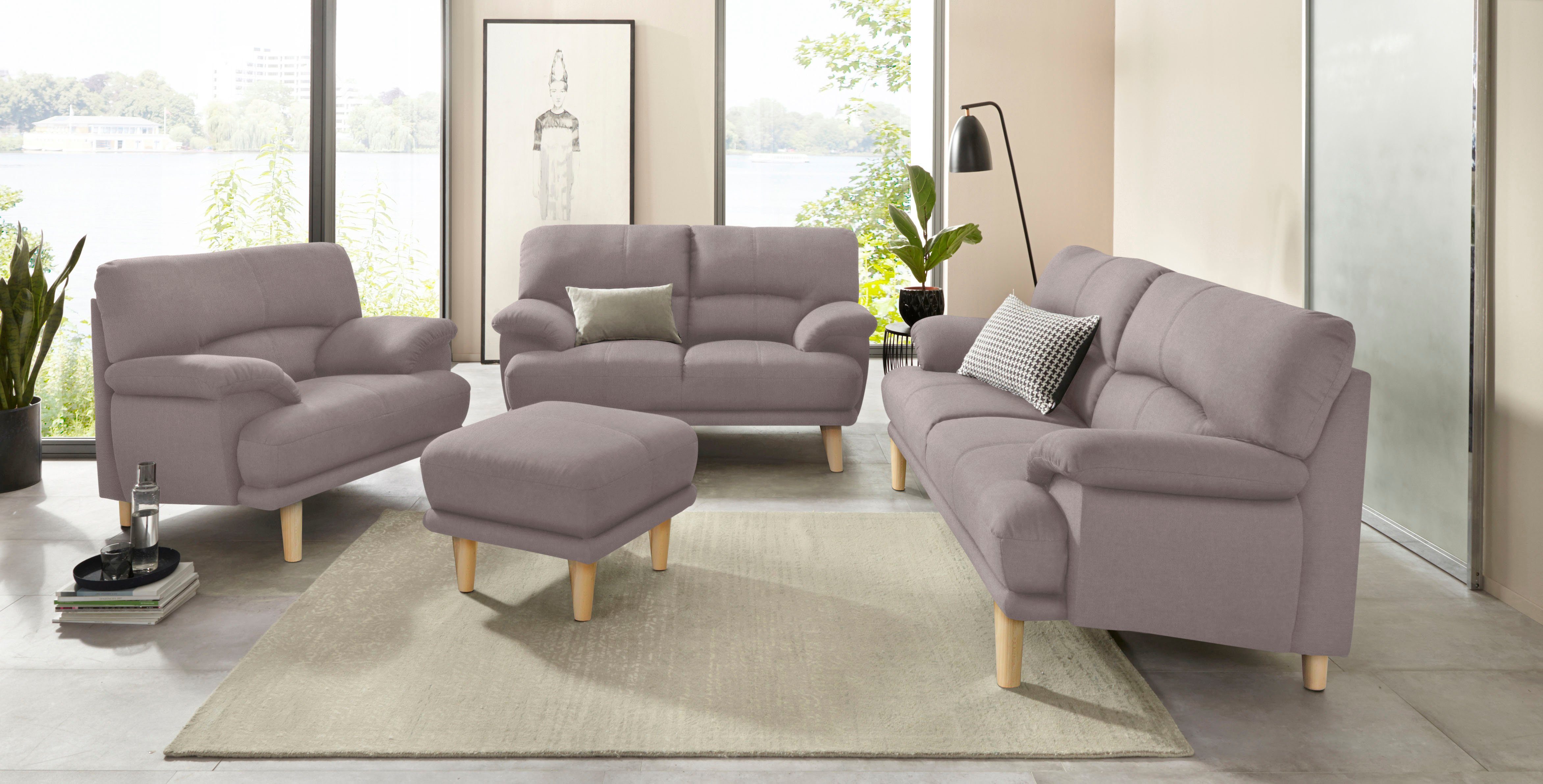 TRENDMANUFAKTUR 2-zitsbank Cecilia, Italiaans design, geweldige details hoog zitcomfort en extra comfortabele armleuningen