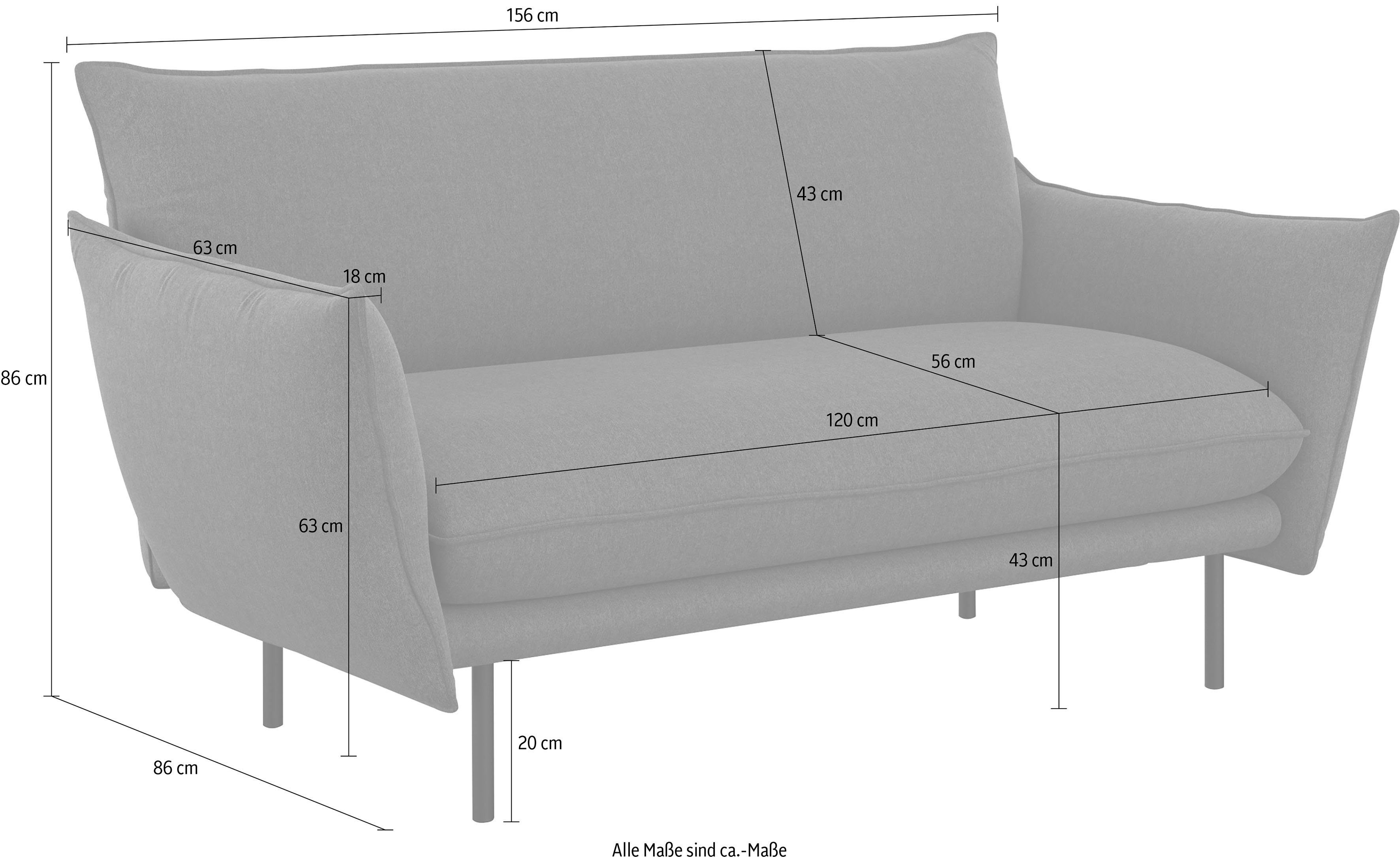 andas 2-zitsbank Stine Bijzonder design door kussen-look en opstaande naad, by Morten Georgsen