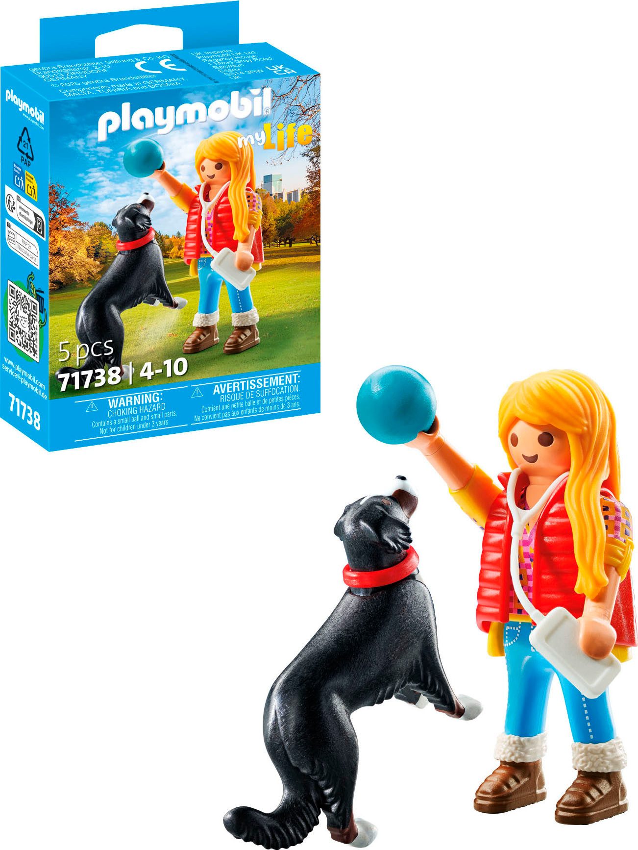 Playmobil® Constructie-speelset Frau mit Sennenhund (71738), Playmobil My Life (5-delig)